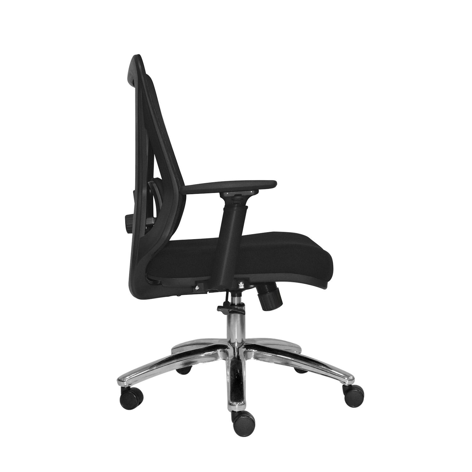 SILLA ERGONÓMICA DOLFIN SYNCRO BRAZOS 3D GERENTE CROMADO NEGRO OFIDEAS - 3