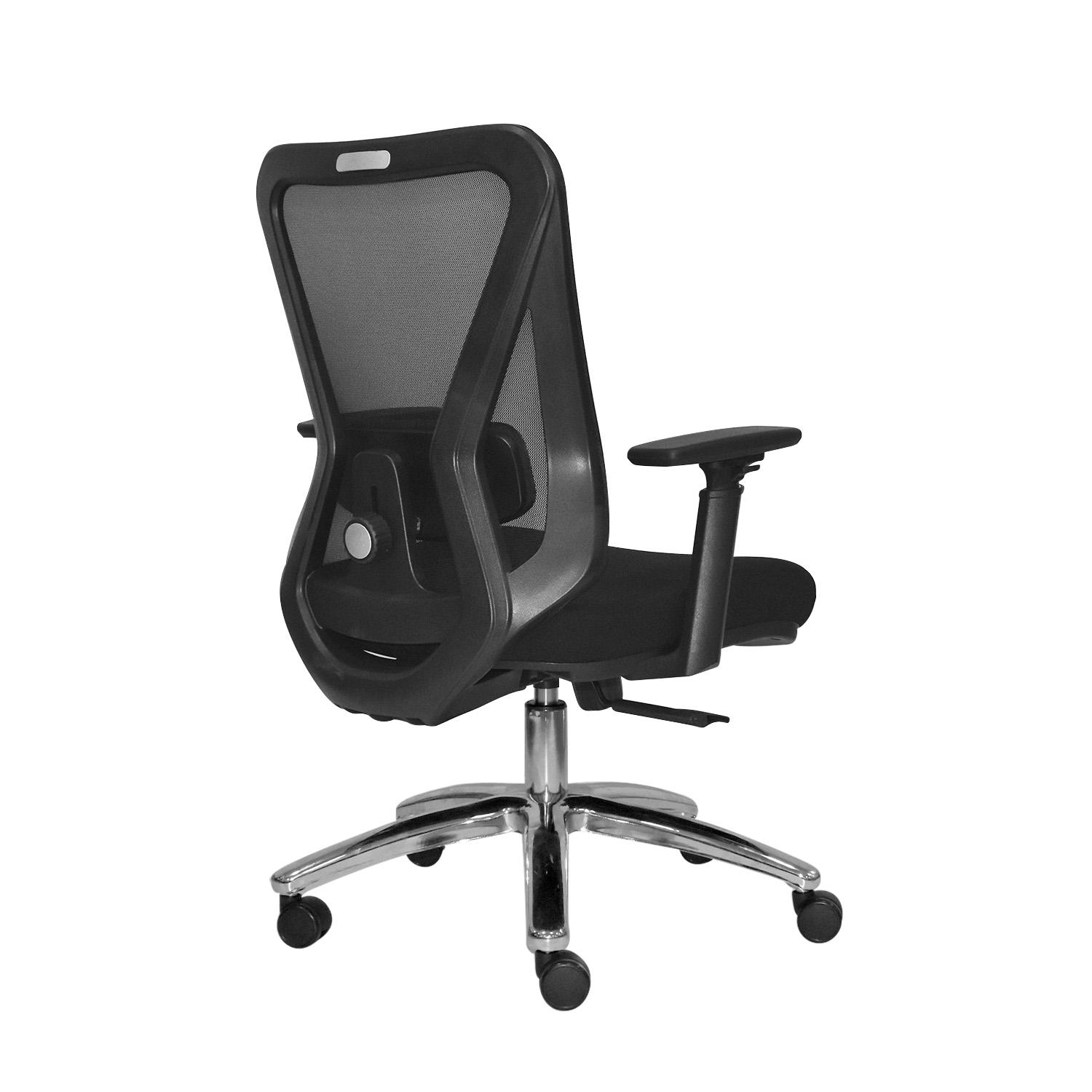 SILLA ERGONÓMICA DOLFIN SYNCRO BRAZOS 3D GERENTE CROMADO NEGRO OFIDEAS - 4