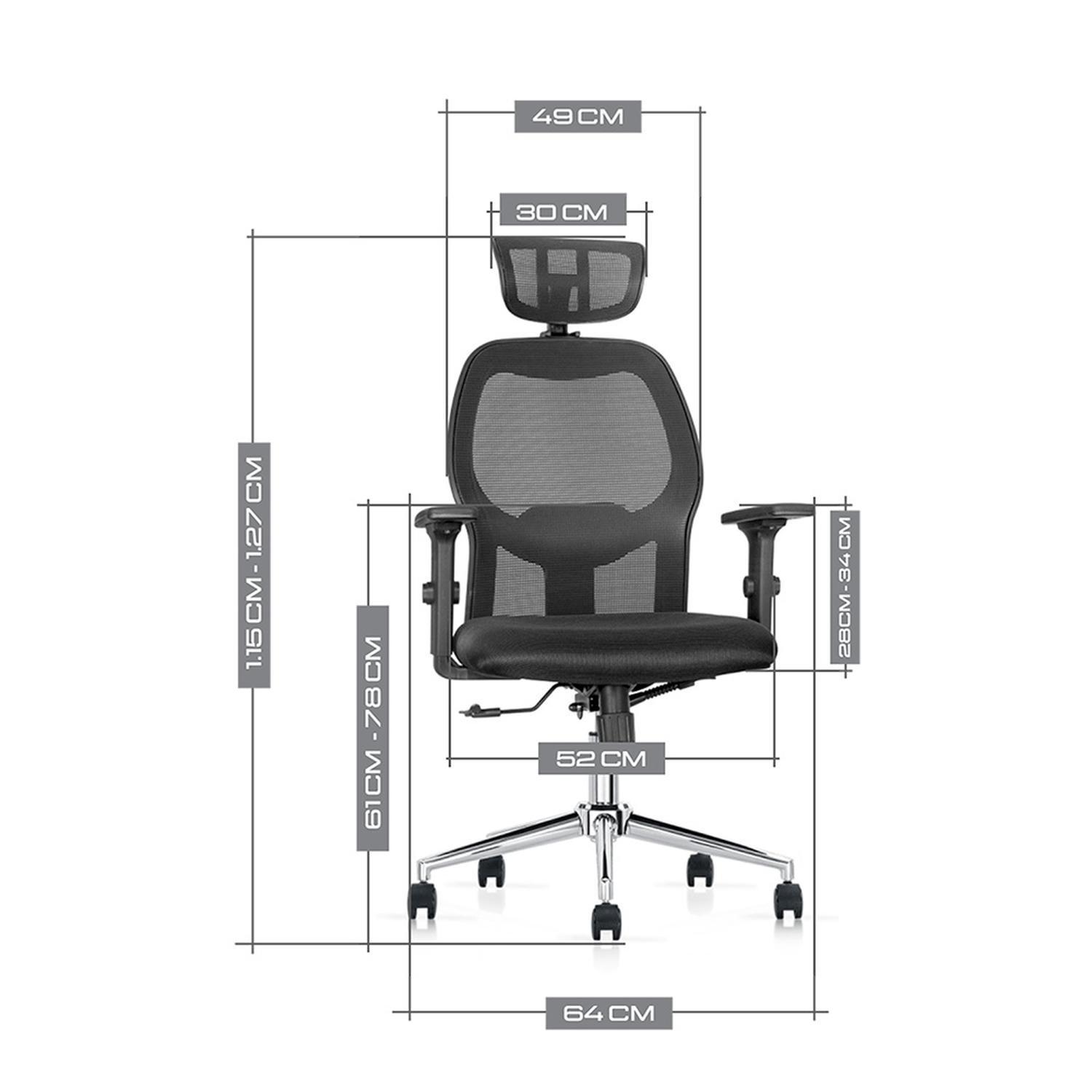 SILLA ERGONÓMICA MONACO PREMIUM NEGRO OFIDEAS - 4