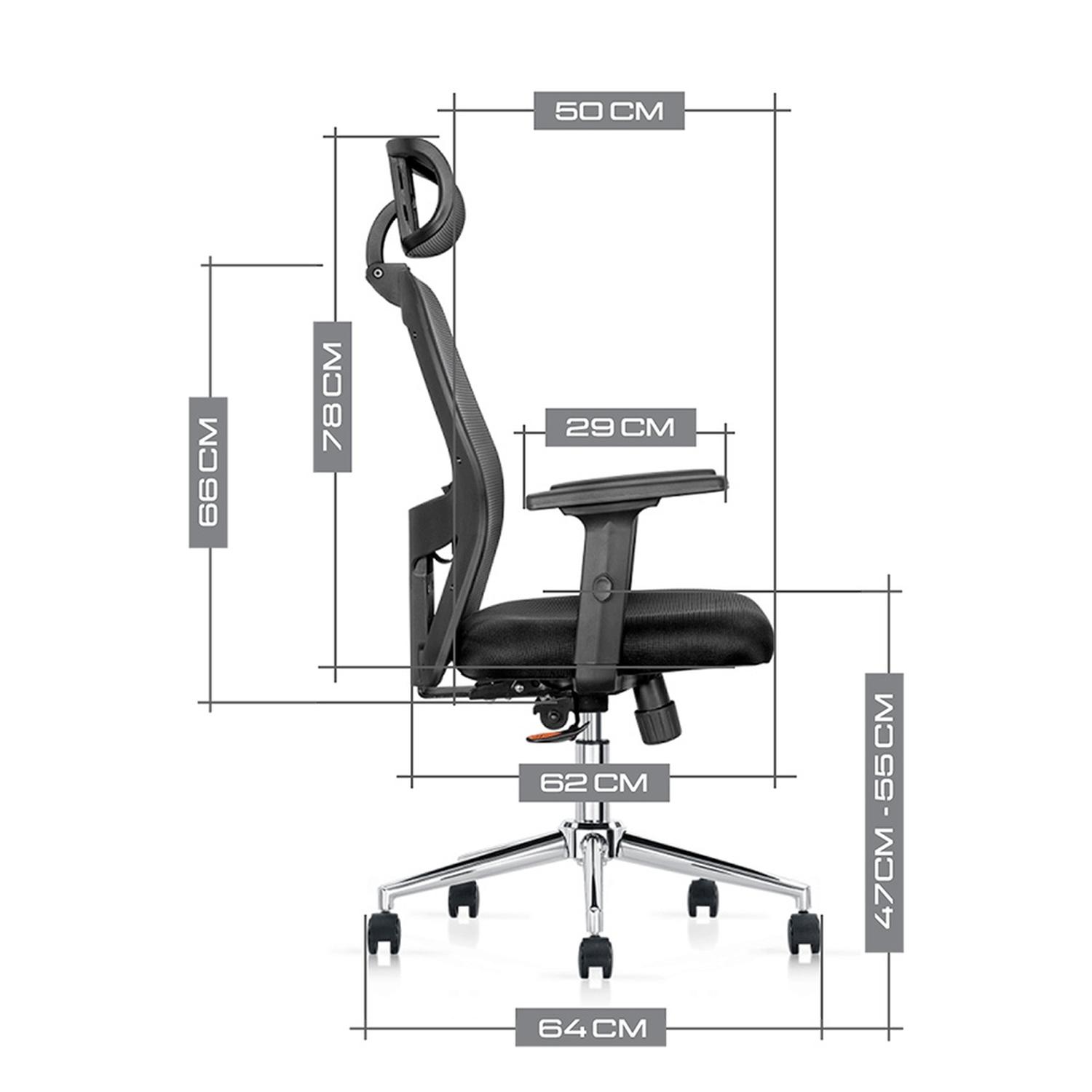 SILLA ERGONÓMICA MONACO PREMIUM NEGRO OFIDEAS - 7