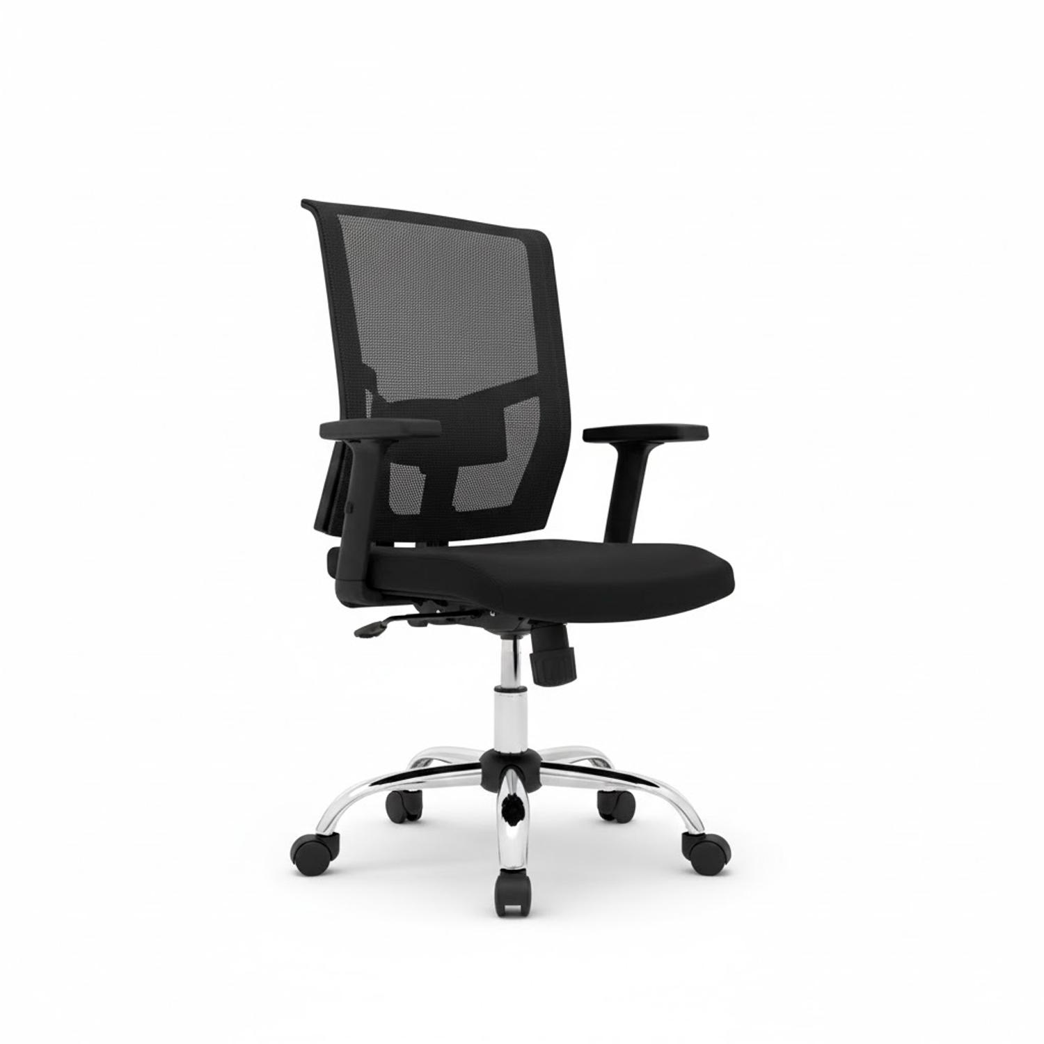 SILLA ERGONÓMICA DELPHI I GERENTE CROMADO NEGRO OFIDEAS - 1