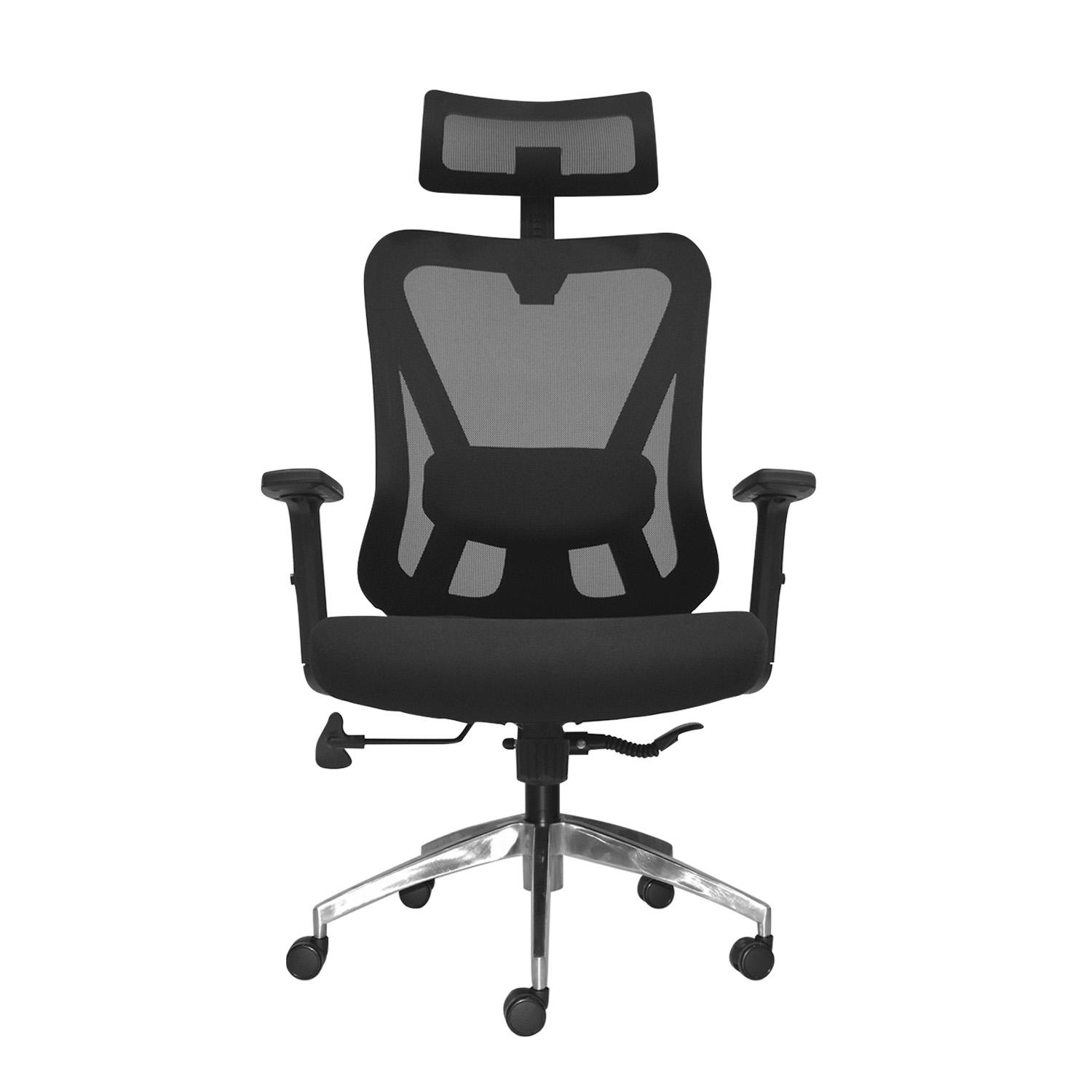 SILLA ERGONÓMICA DOLFIN LAP BRAZOS 1D PRESIDENTE ALUMINIO NEGRO OFIDEAS - 2