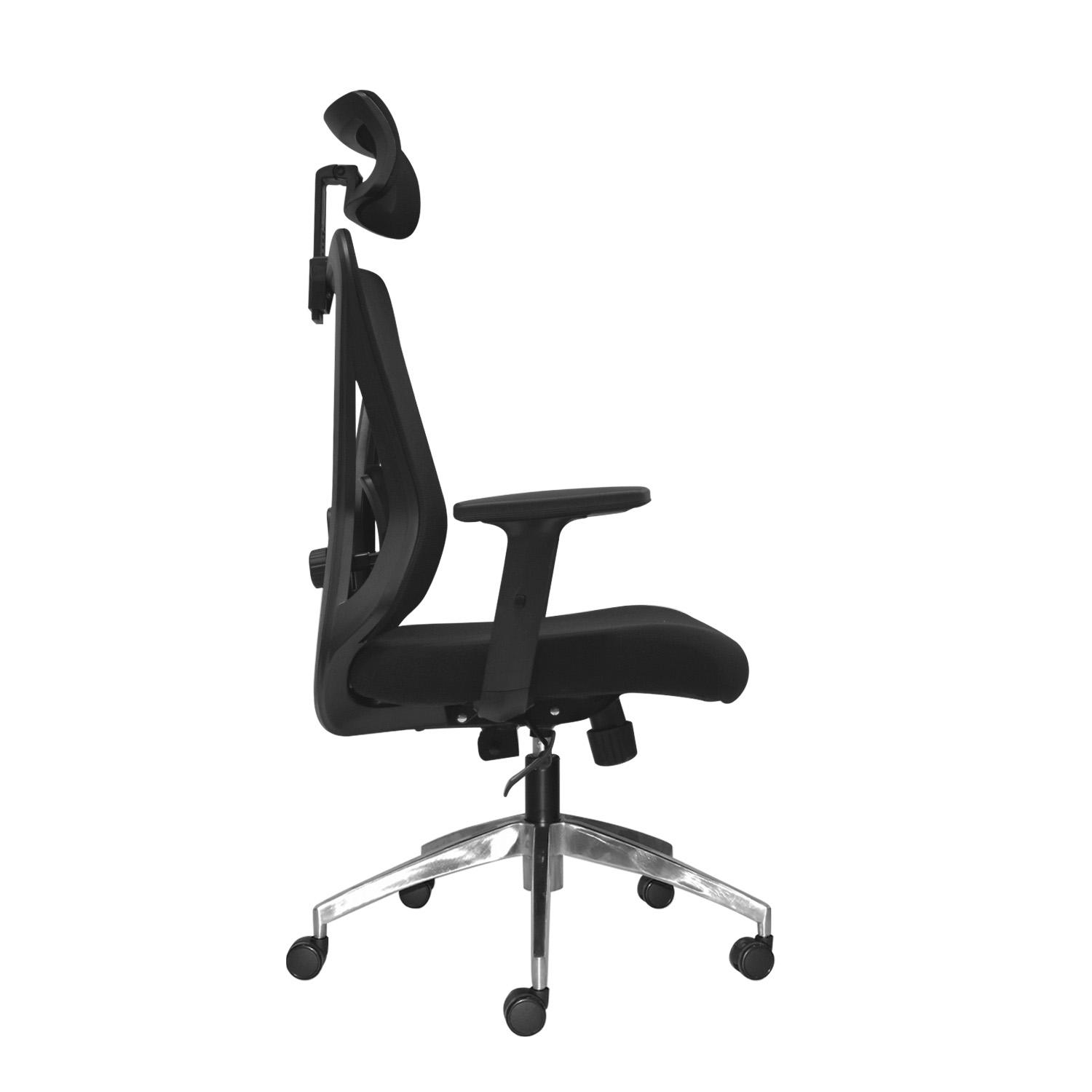 SILLA ERGONÓMICA DOLFIN LAP BRAZOS 1D PRESIDENTE ALUMINIO NEGRO OFIDEAS - 3