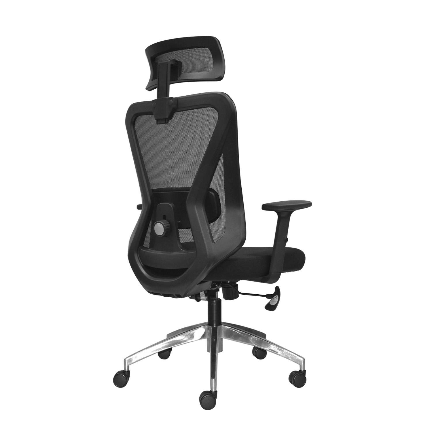 SILLA ERGONÓMICA DOLFIN LAP BRAZOS 1D PRESIDENTE ALUMINIO NEGRO OFIDEAS - 4