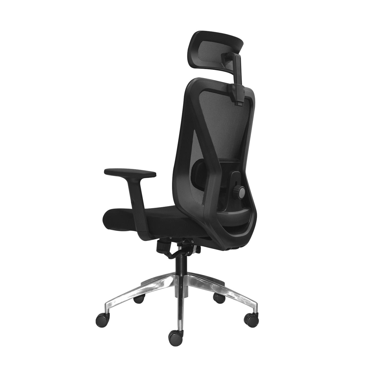 SILLA ERGONÓMICA DOLFIN LAP BRAZOS 1D PRESIDENTE ALUMINIO NEGRO OFIDEAS - 6