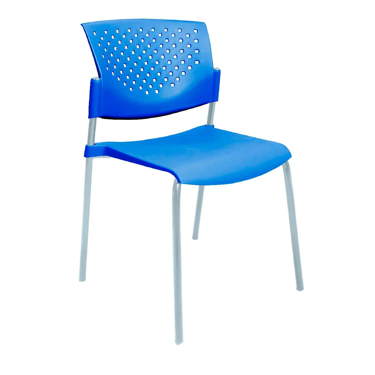 SILLA FIJA DE VISITA BUTTERFLY AZUL ESTRUCTURA GRIS OFIDEAS - 1