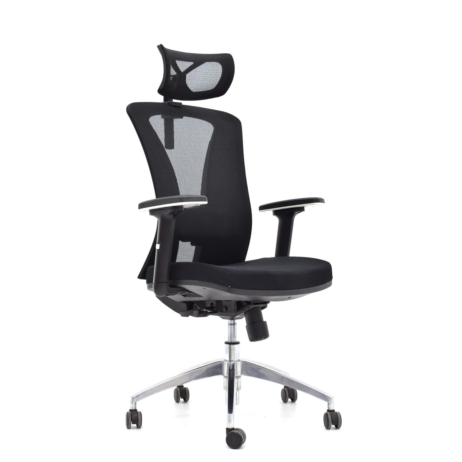 SILLA ERGONÓMICA VERSALLES PRESIDENTE BRAZOS 3D ALUMINIO NEGRO OFIDEAS - 1