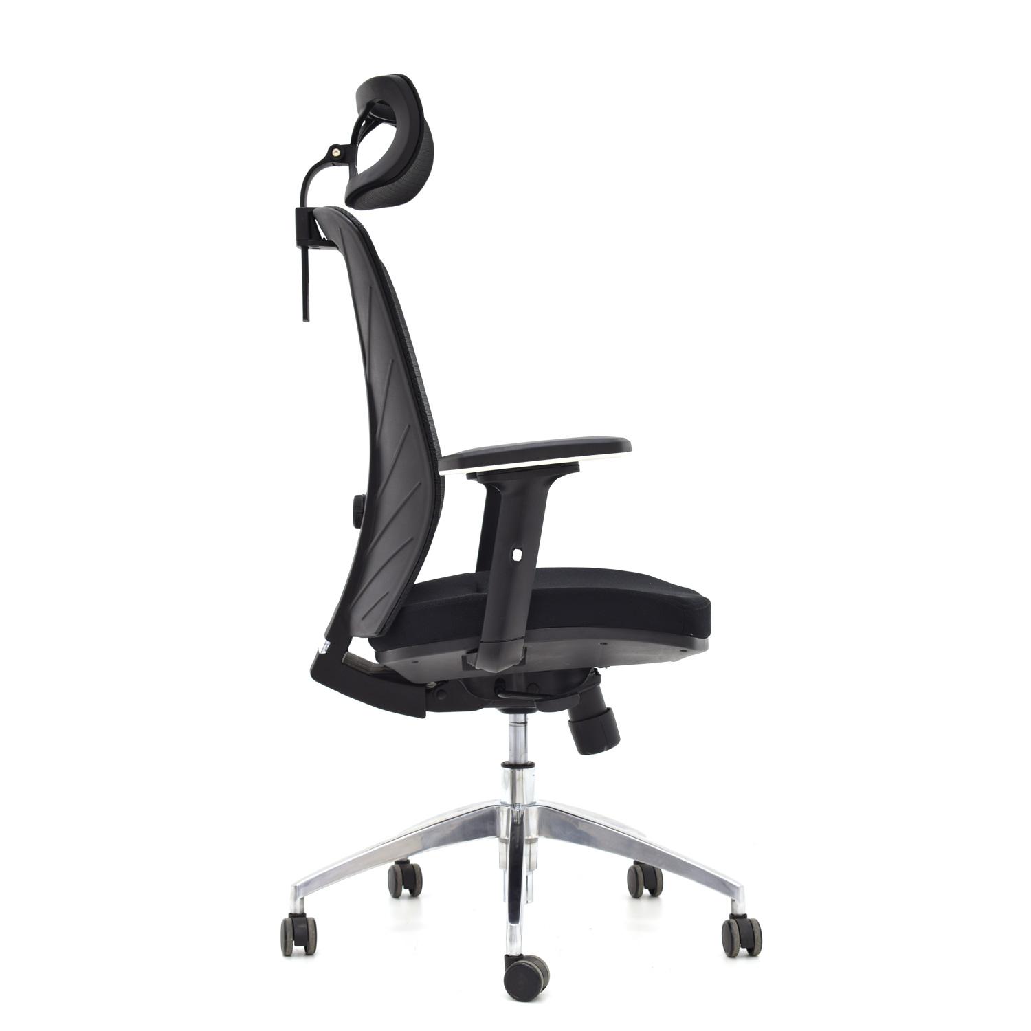 SILLA ERGONÓMICA VERSALLES PRESIDENTE BRAZOS 3D ALUMINIO NEGRO OFIDEAS - 3