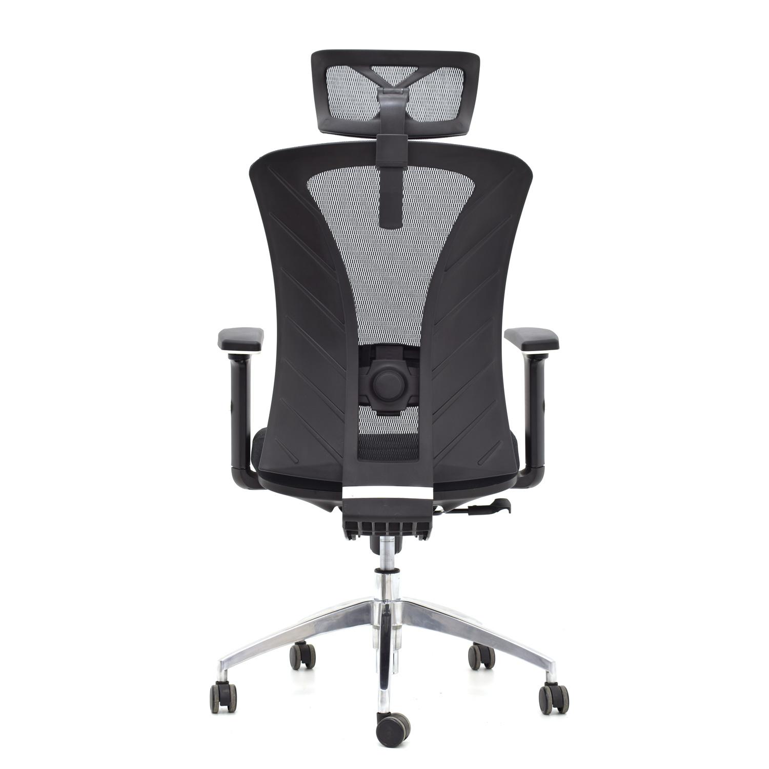 SILLA ERGONÓMICA VERSALLES PRESIDENTE BRAZOS 3D ALUMINIO NEGRO OFIDEAS - 4