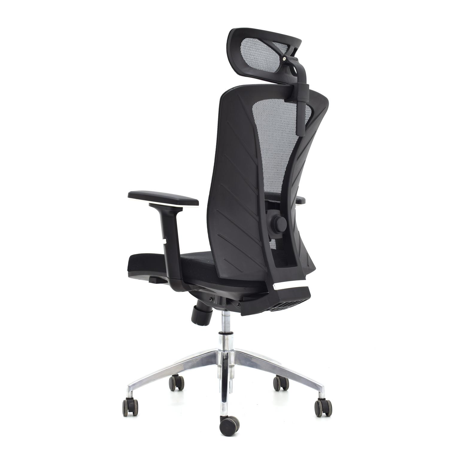 SILLA ERGONÓMICA VERSALLES PRESIDENTE BRAZOS 3D ALUMINIO NEGRO OFIDEAS - 5