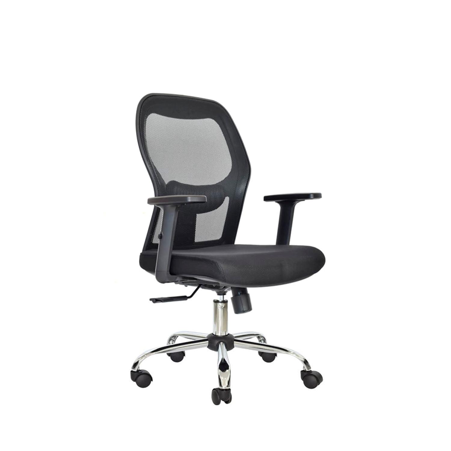 SILLA ERGONÓMICA NORUEGA GERENTE CROMADO NEGRO OFIDEAS - 1