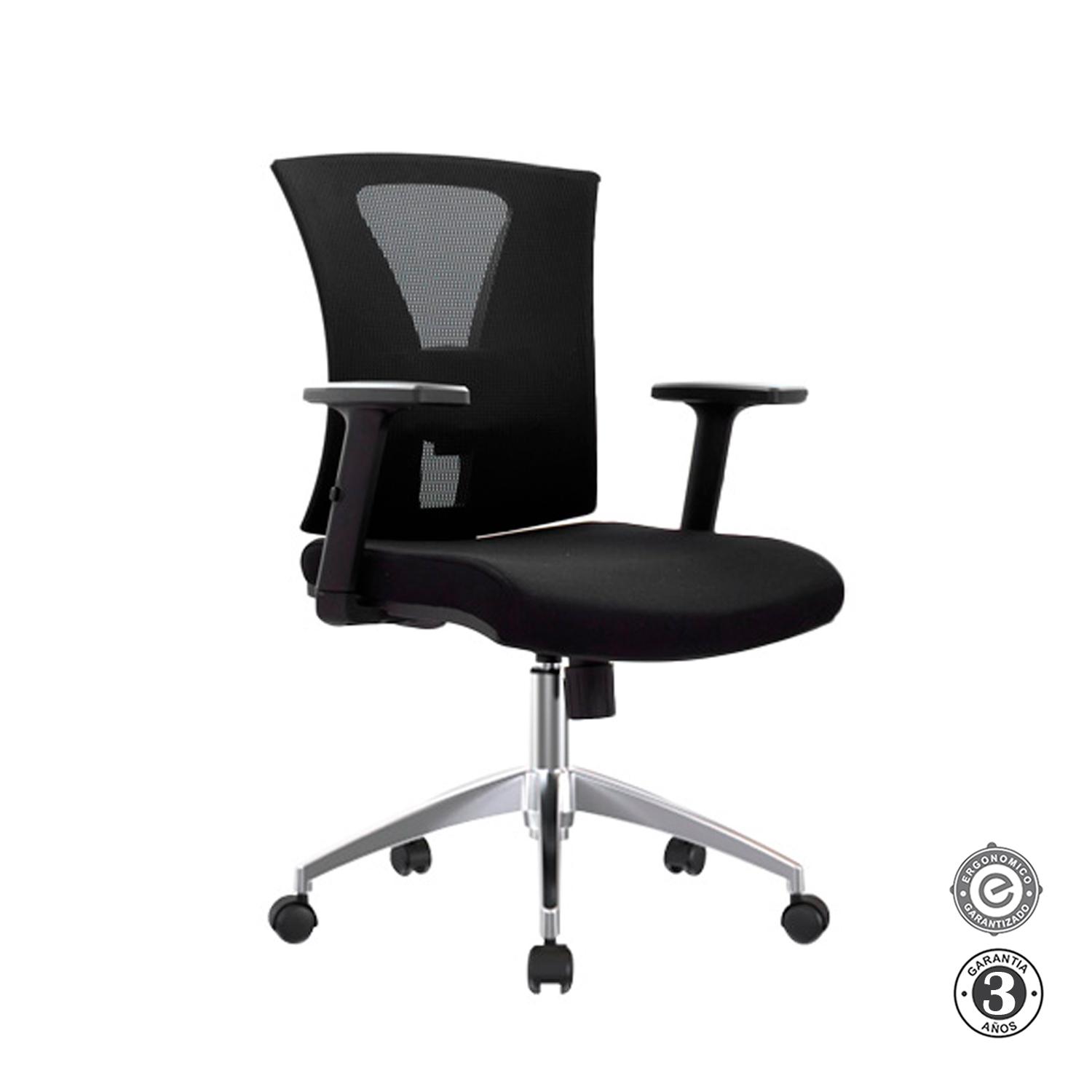 SILLA ERGONÓMICA NIX GERENTE BRAZOS 1D ALUMINIO NEGRO OFIDEAS - 6