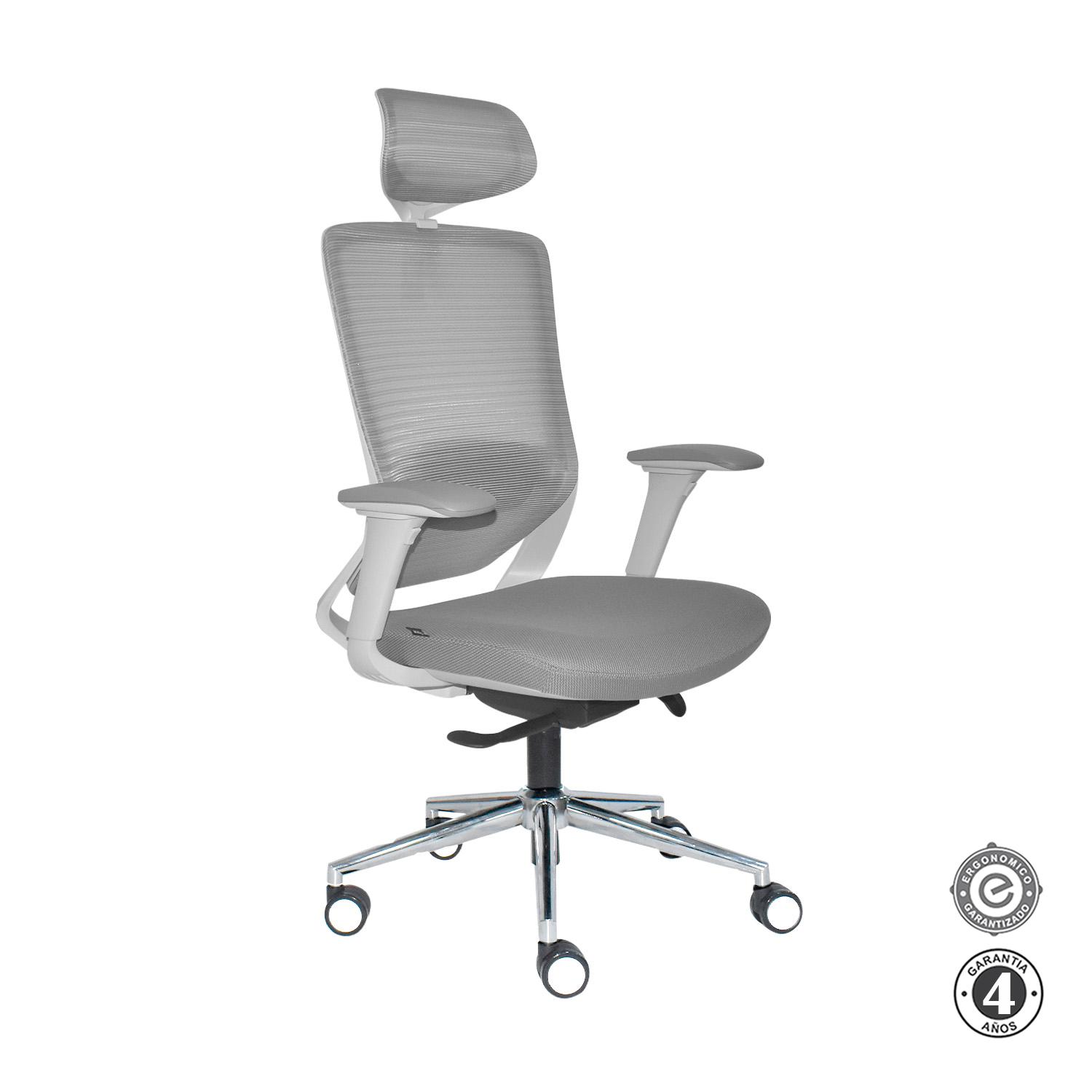 SILLA ERGONÓMICA LOOP PRESIDENTE 4D CROMADO GRIS OFIDEAS - 3