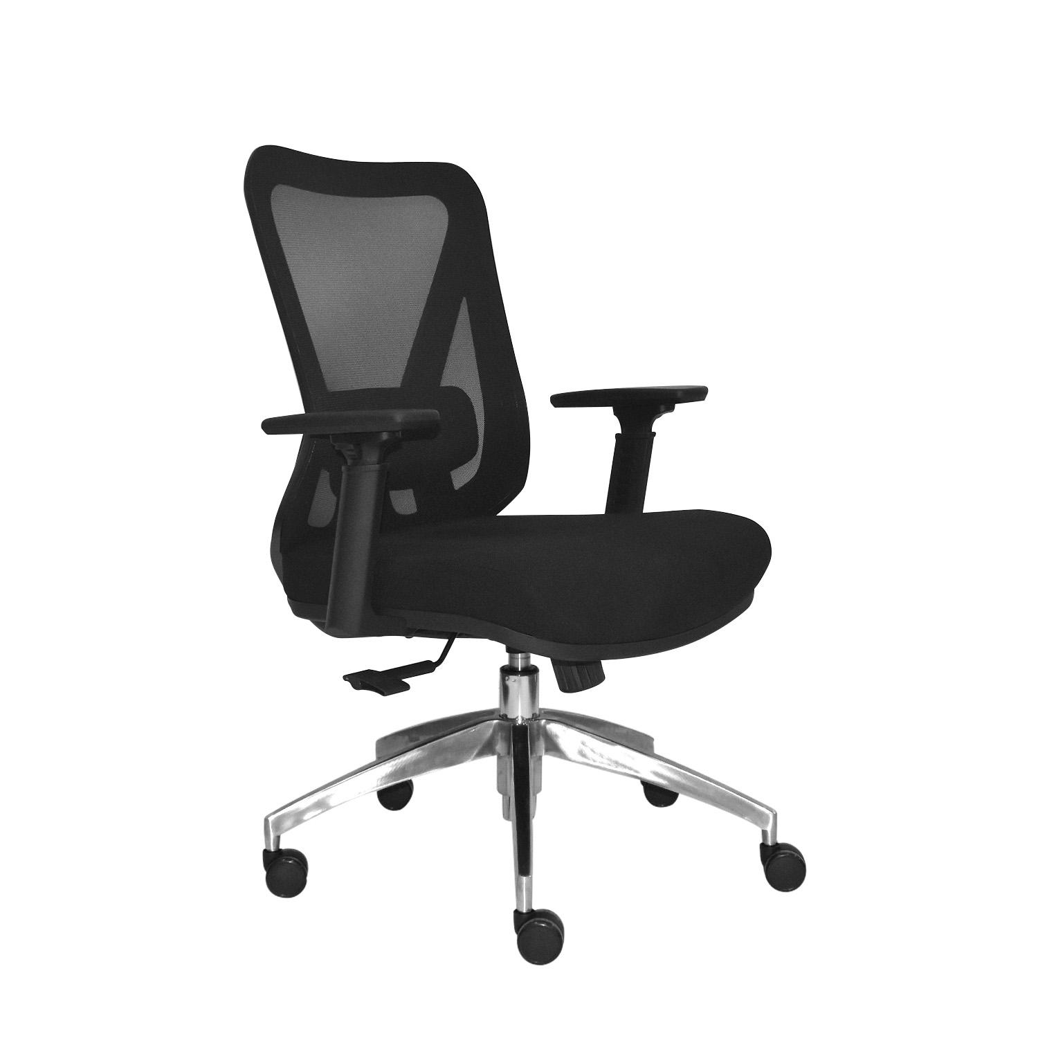 SILLA ERGONÓMICA DOLFIN SYNCRO BRAZOS 3D GERENTE ALUMINIO NEGRO OFIDEAS - 1