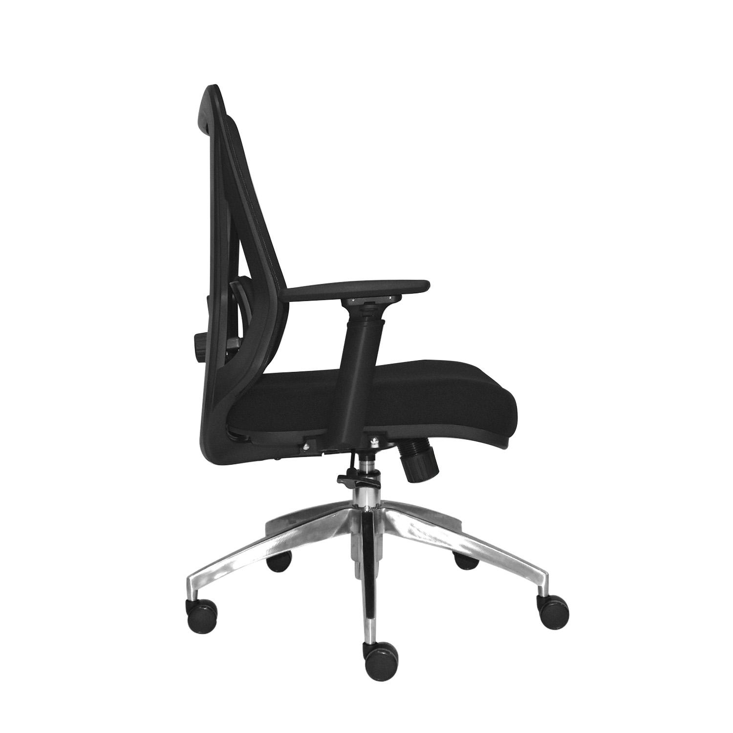SILLA ERGONÓMICA DOLFIN SYNCRO BRAZOS 3D GERENTE ALUMINIO NEGRO OFIDEAS - 3