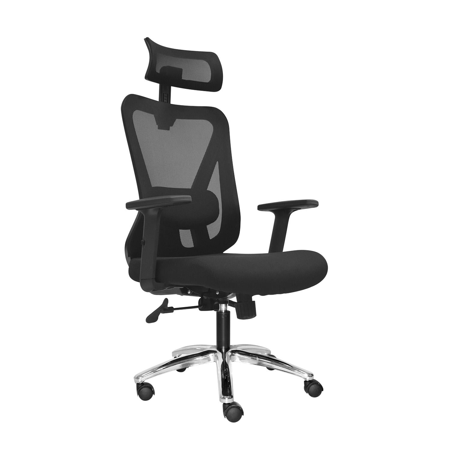 SILLA ERGONÓMICA DOLFIN LAP BRAZOS 1D PRESIDENTE CROMADO NEGRO OFIDEAS - 1