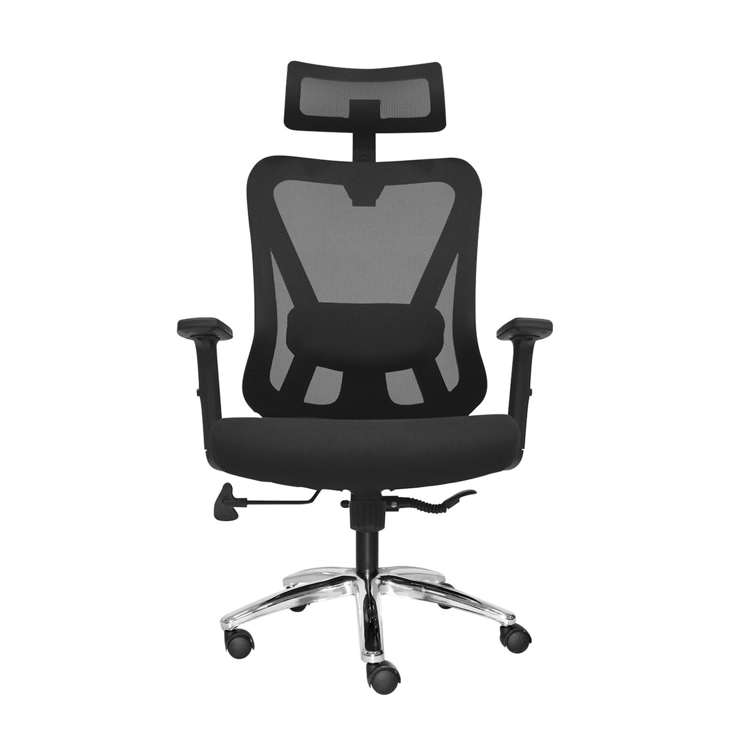 SILLA ERGONÓMICA DOLFIN LAP BRAZOS 1D PRESIDENTE CROMADO NEGRO OFIDEAS - 2