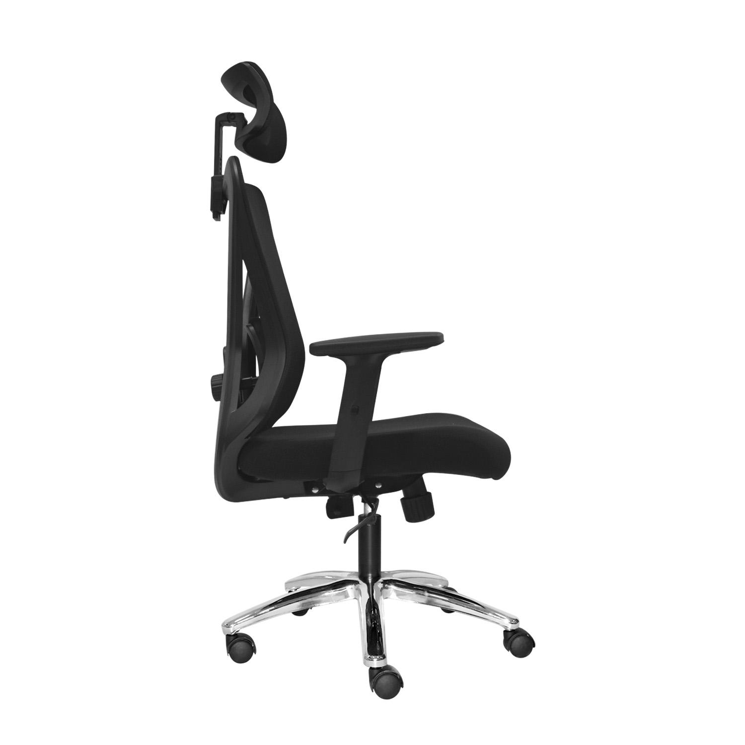 SILLA ERGONÓMICA DOLFIN LAP BRAZOS 1D PRESIDENTE CROMADO NEGRO OFIDEAS - 3