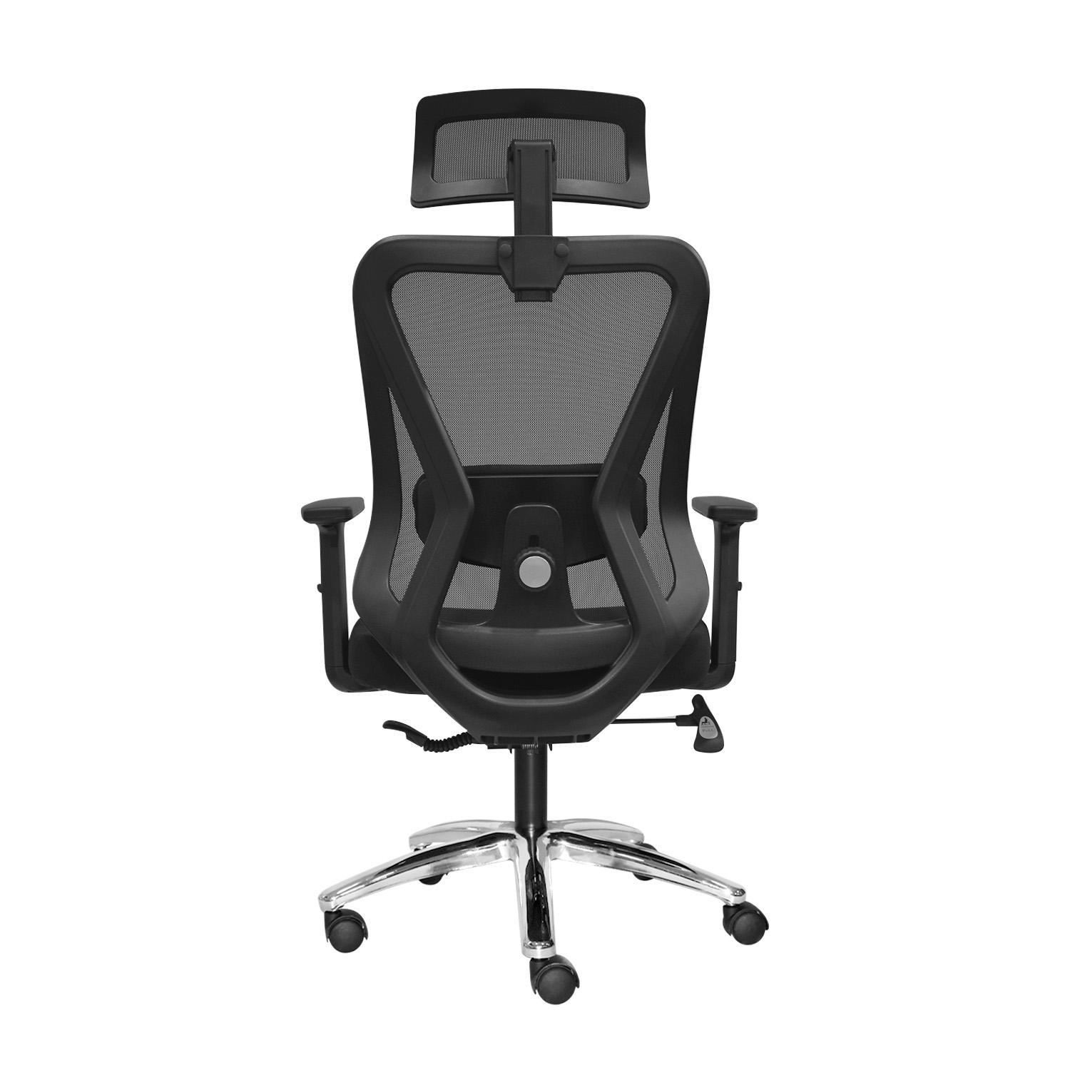 SILLA ERGONÓMICA DOLFIN LAP BRAZOS 1D PRESIDENTE CROMADO NEGRO OFIDEAS - 5