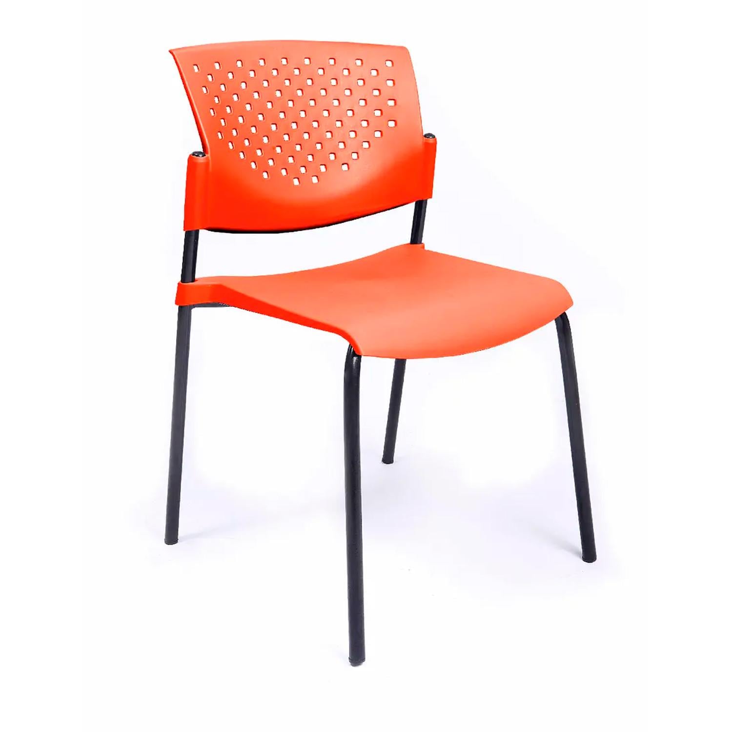 SILLA FIJA DE VISITA BUTTERFLY NARANJA ESTRUCTURA NEGRO OFIDEAS - 1