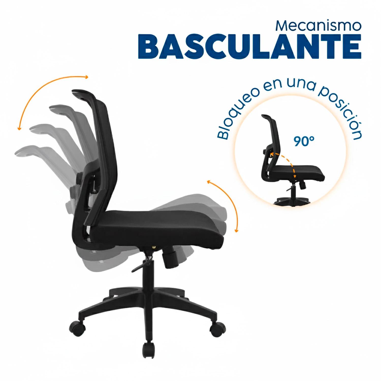 SILLA ERGONÓMICA DELPHI I NEGRO NYLON SIN BRAZOS OFIDEAS - 2