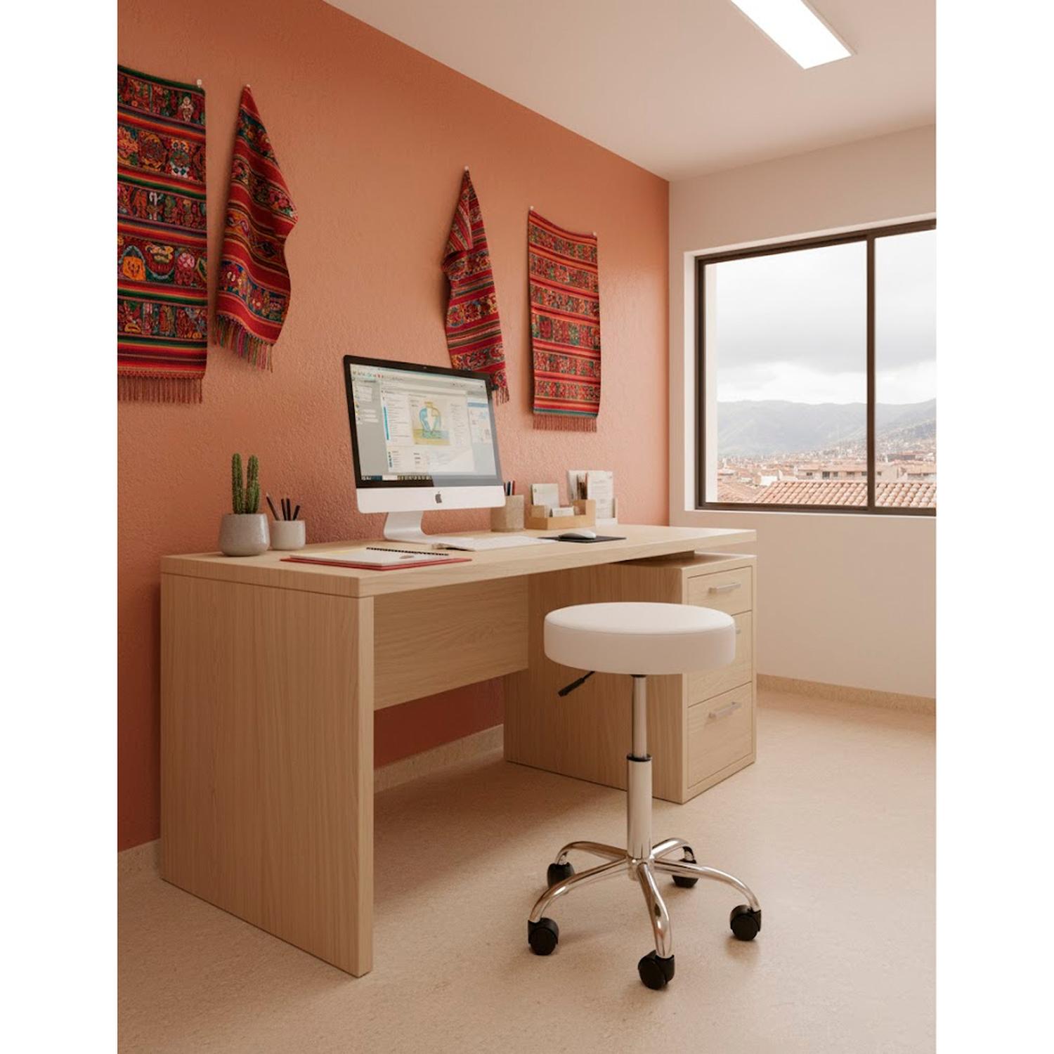 TABURETE WORK PREMIUM SIN RESPALDAR BLANCO OFIDEAS - 2