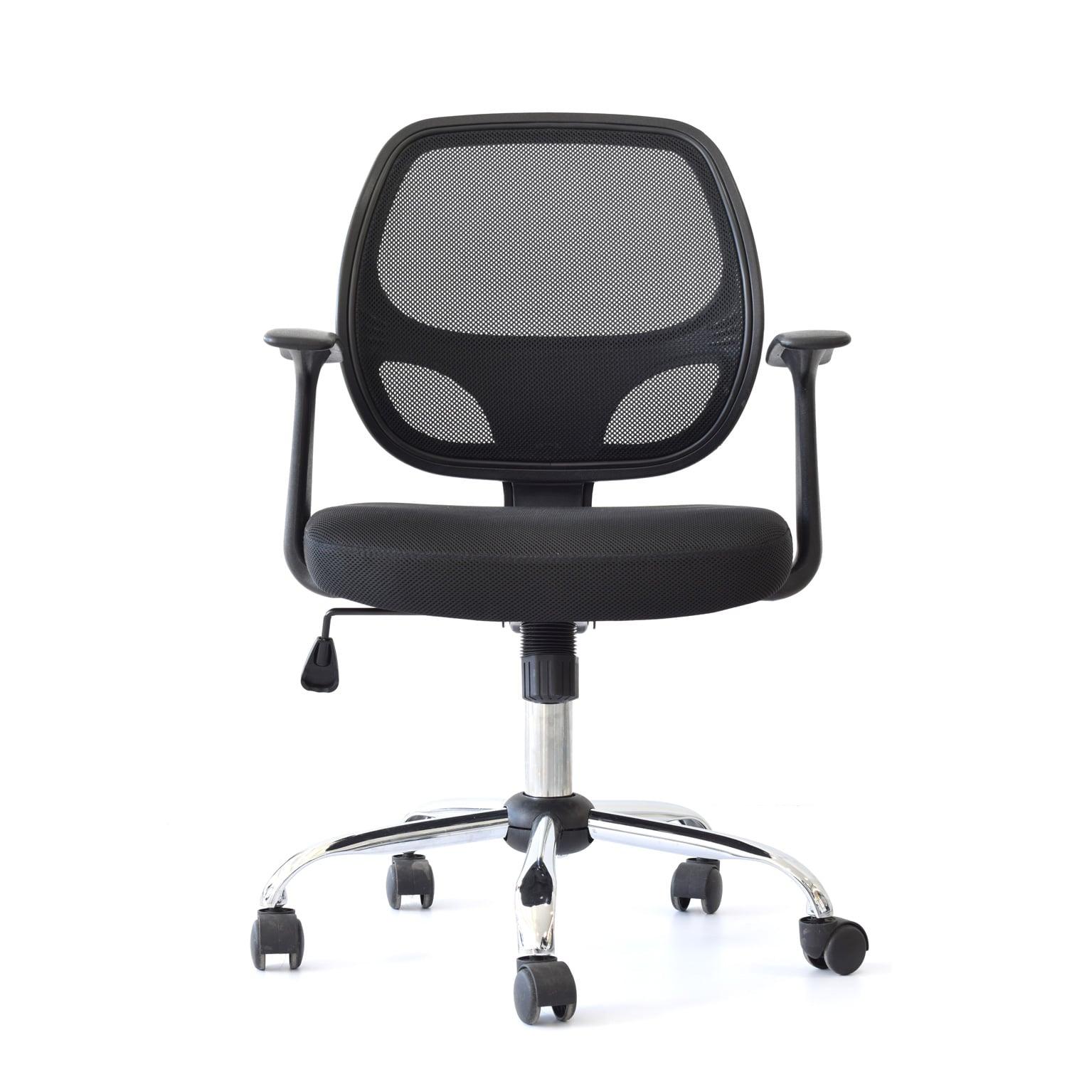 SILLA GIRATORIA MALI CON BRAZOS CROMADO NEGRO OFIDEAS - 2