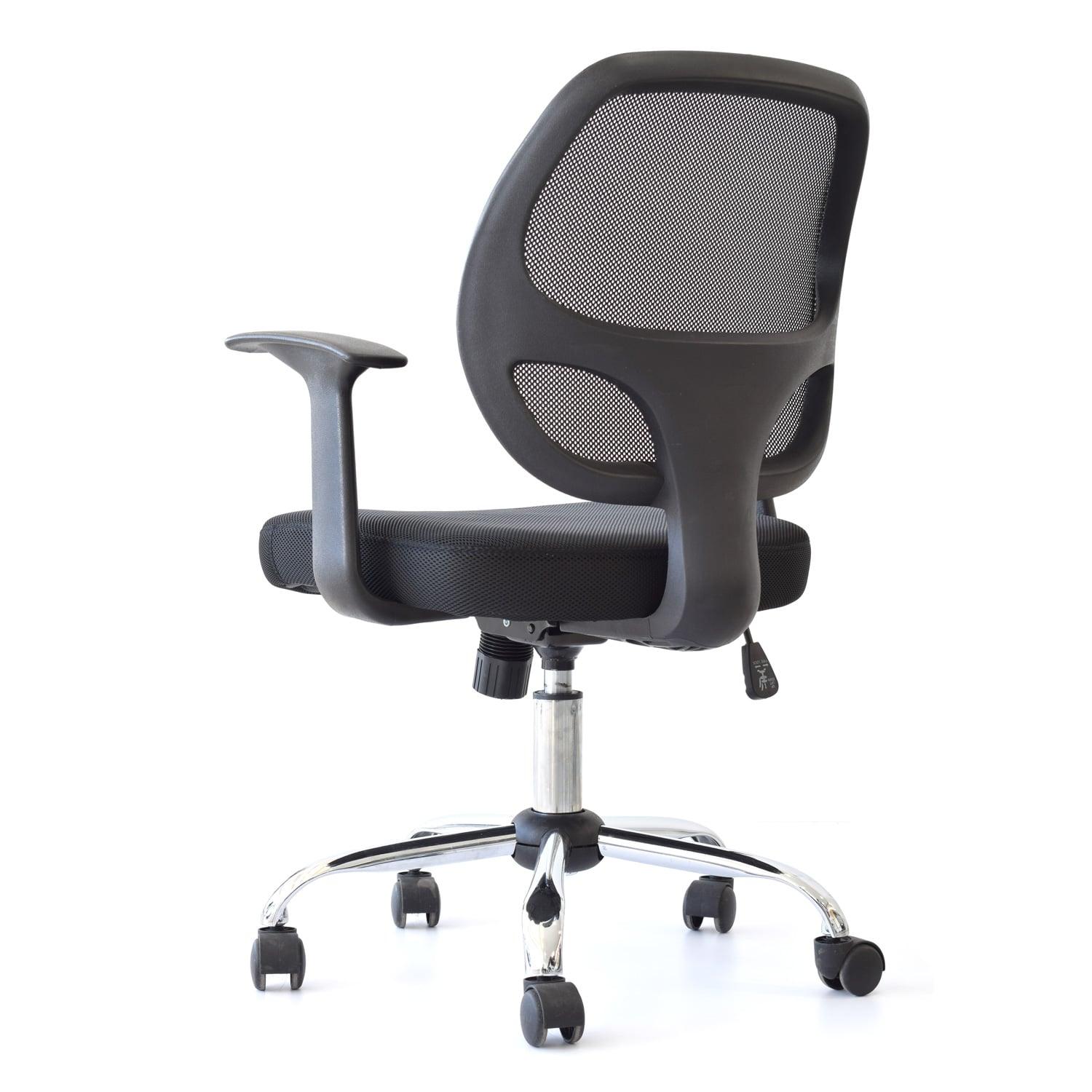 SILLA GIRATORIA MALI CON BRAZOS CROMADO NEGRO OFIDEAS - 4