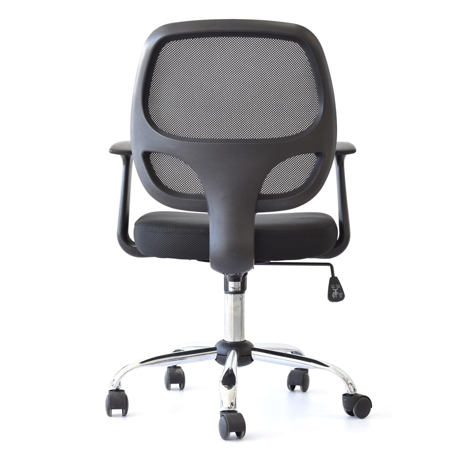 SILLA GIRATORIA MALI CON BRAZOS CROMADO NEGRO OFIDEAS - 5