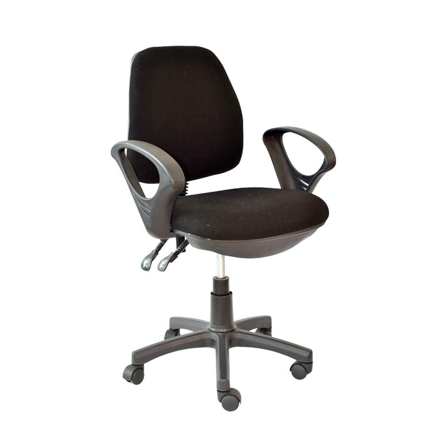 SILLA GIRATORIA LEE NEGRO BRAZOS FIJOS OFIDEAS - 1