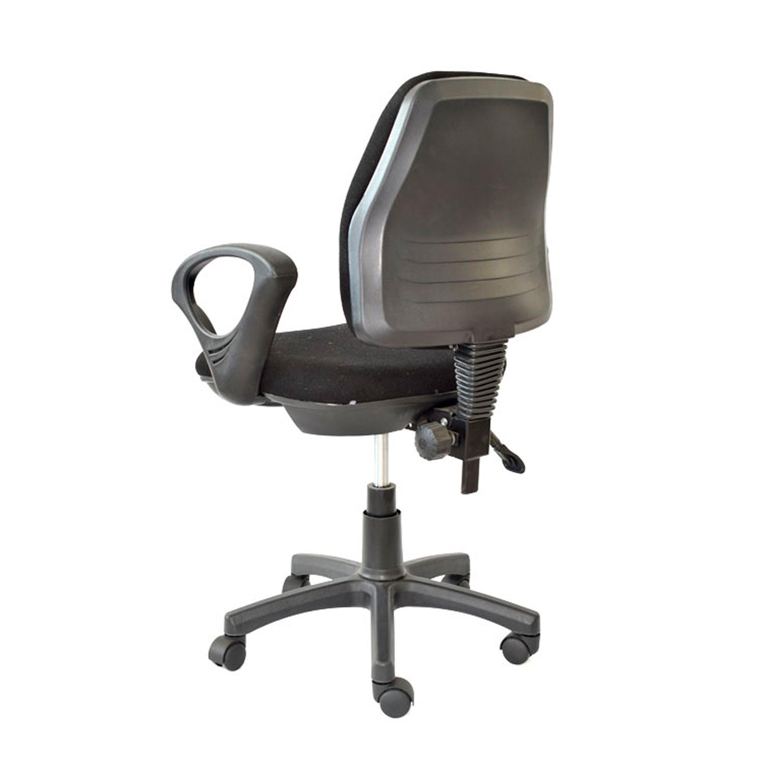 SILLA GIRATORIA LEE NEGRO BRAZOS FIJOS OFIDEAS - 2