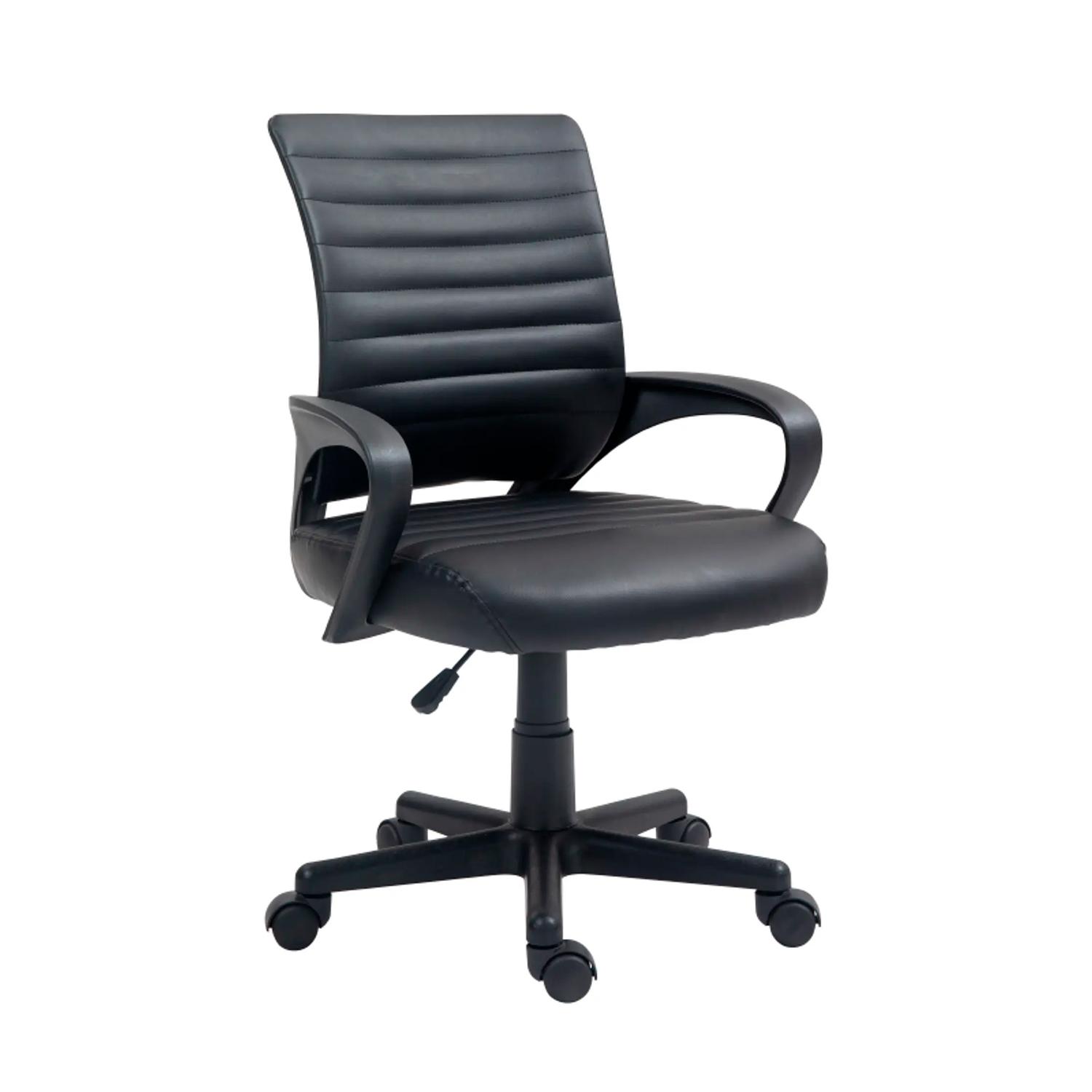 SILLA DE OFICINA EJECUTIVA ESPAÑA CUERO NEGRO OFIDEAS - 1