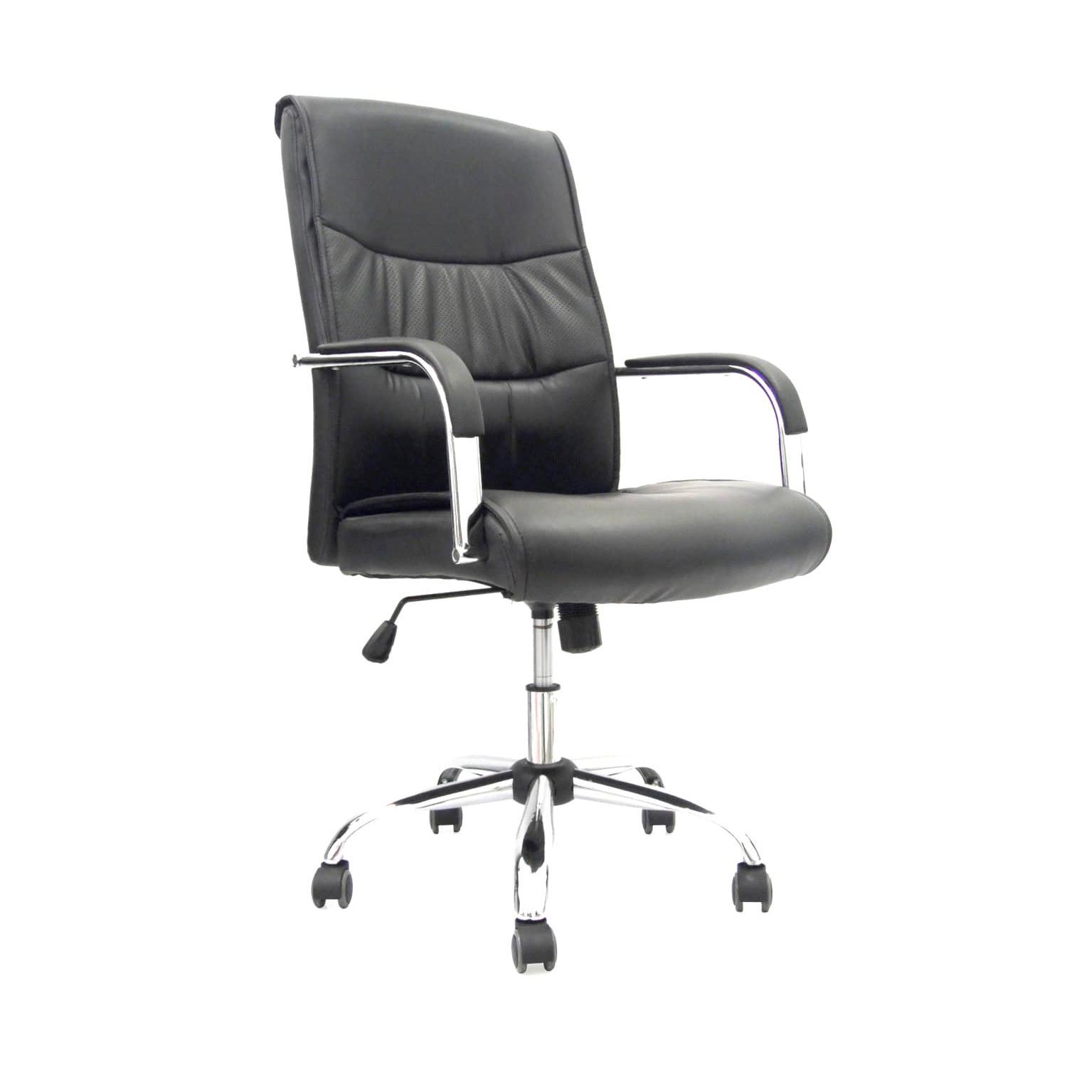 SILLA GIRATORIA YORKI CUERO NEGRO OFIDEAS - 1