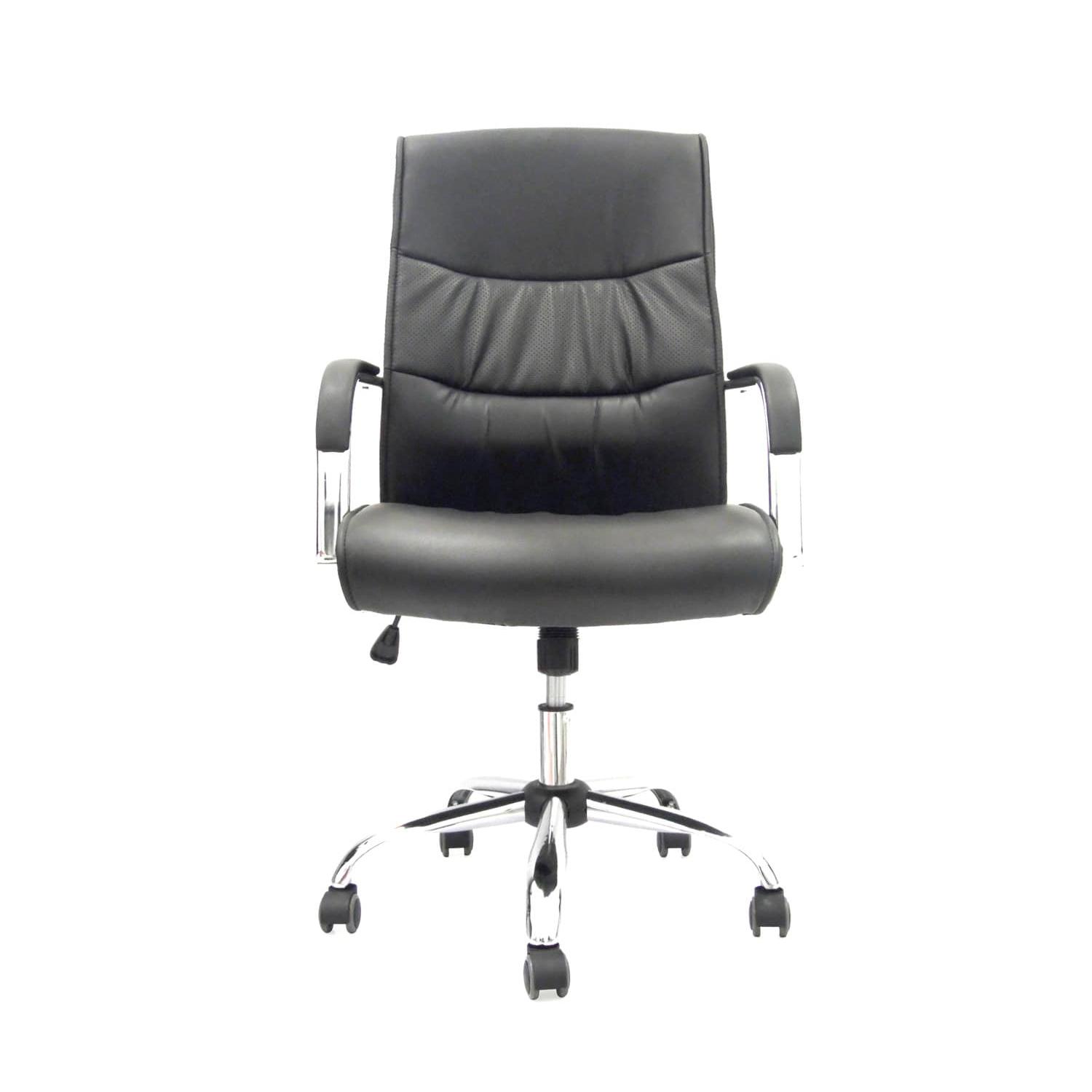 SILLA GIRATORIA YORKI CUERO NEGRO OFIDEAS - 2