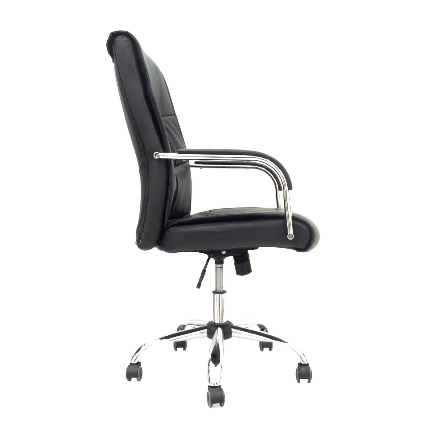 SILLA GIRATORIA YORKI CUERO NEGRO OFIDEAS - 3