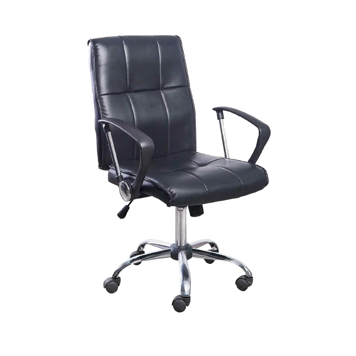 SILLA DE OFICINA DALLAS CUERO NEGRO OFIDEAS - 1
