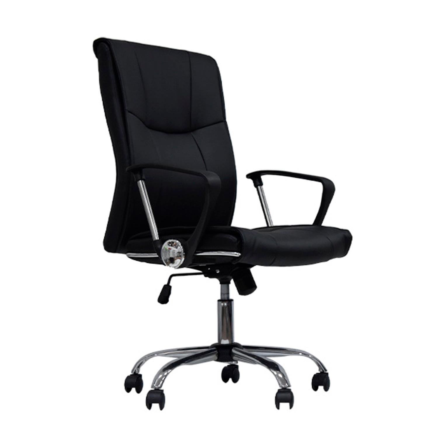 SILLA GIRATORIA JOY CUERO NEGRO OFIDEAS - 1