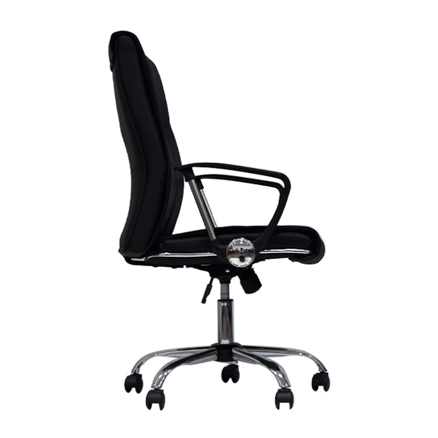 SILLA GIRATORIA JOY CUERO NEGRO OFIDEAS - 3