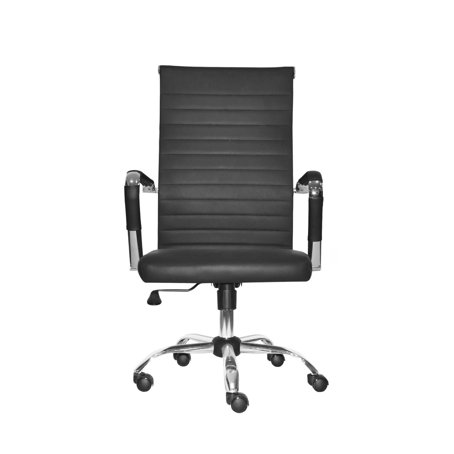 SILLA GIRATORIA ODRA CUERO NEGRO OFIDEAS - 2