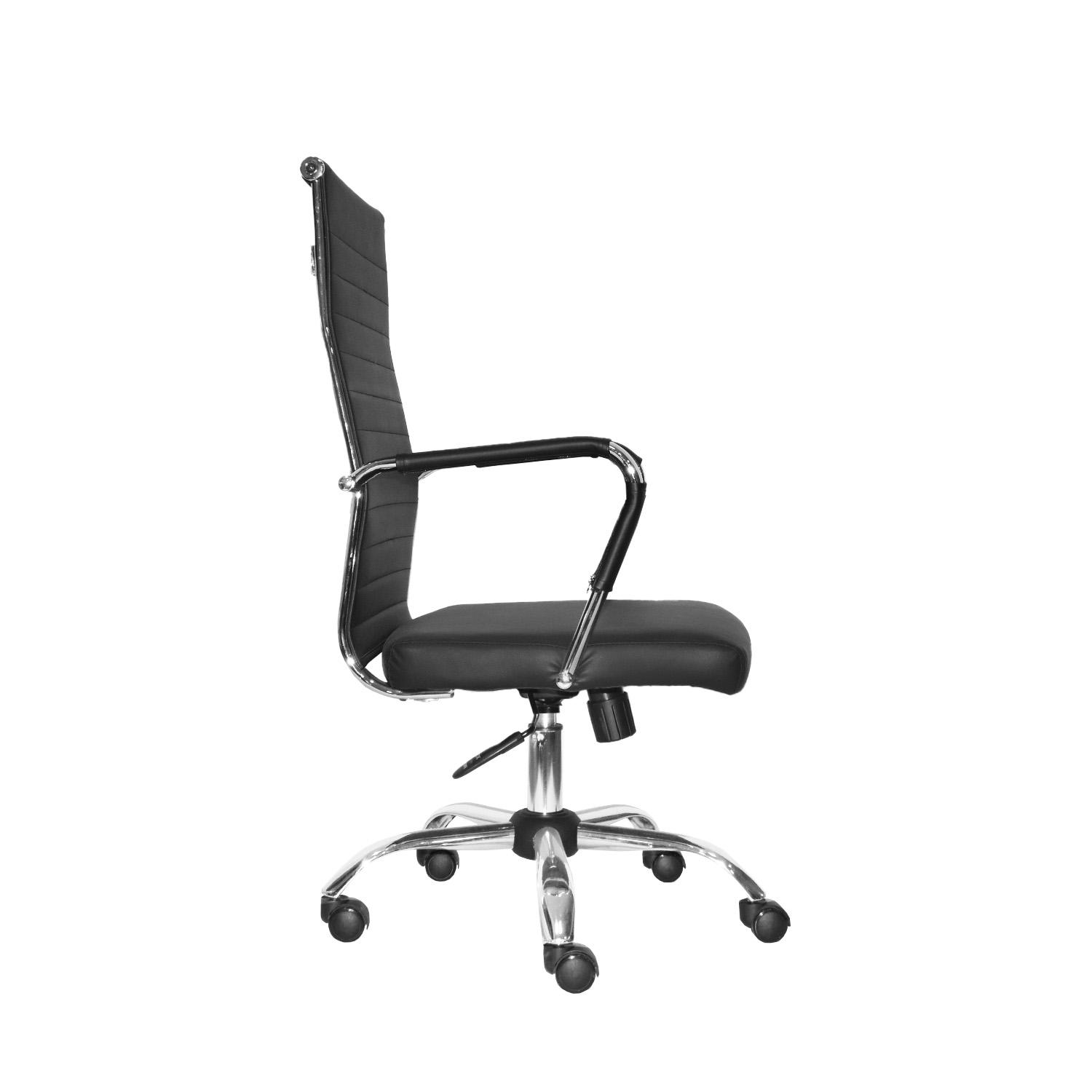 SILLA GIRATORIA ODRA CUERO NEGRO OFIDEAS - 3