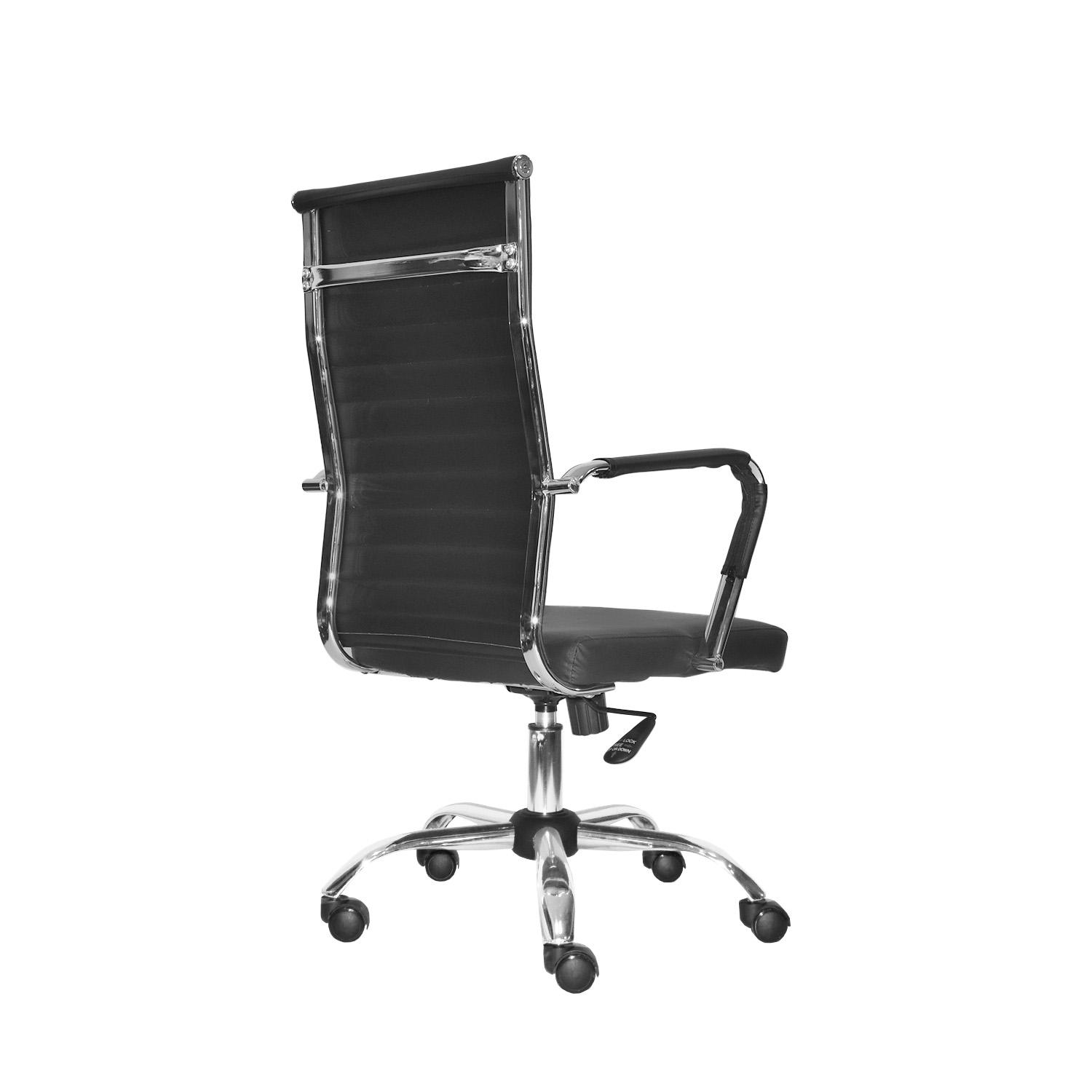 SILLA GIRATORIA ODRA CUERO NEGRO OFIDEAS - 4