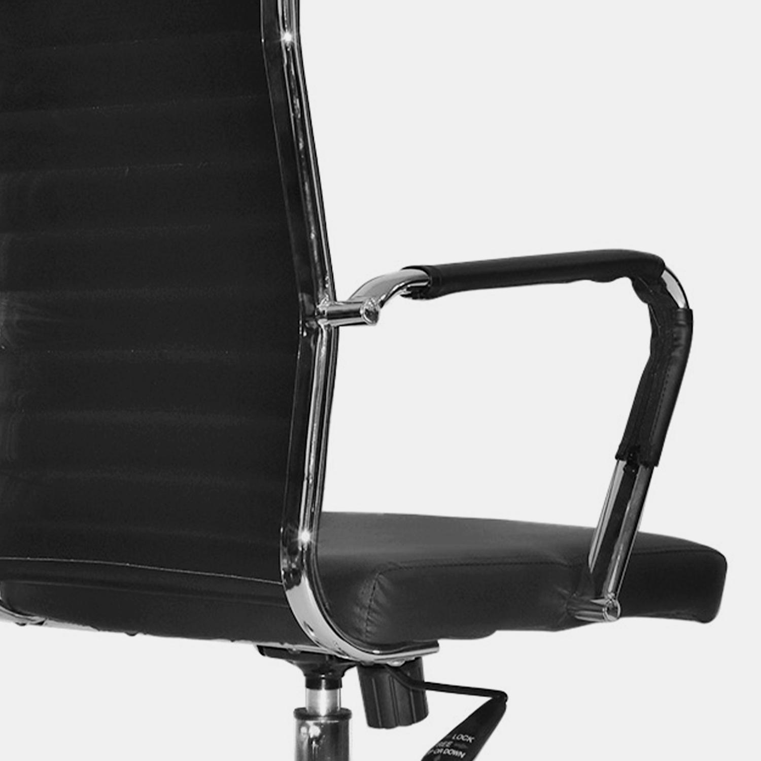 SILLA GIRATORIA ODRA CUERO NEGRO OFIDEAS - 7