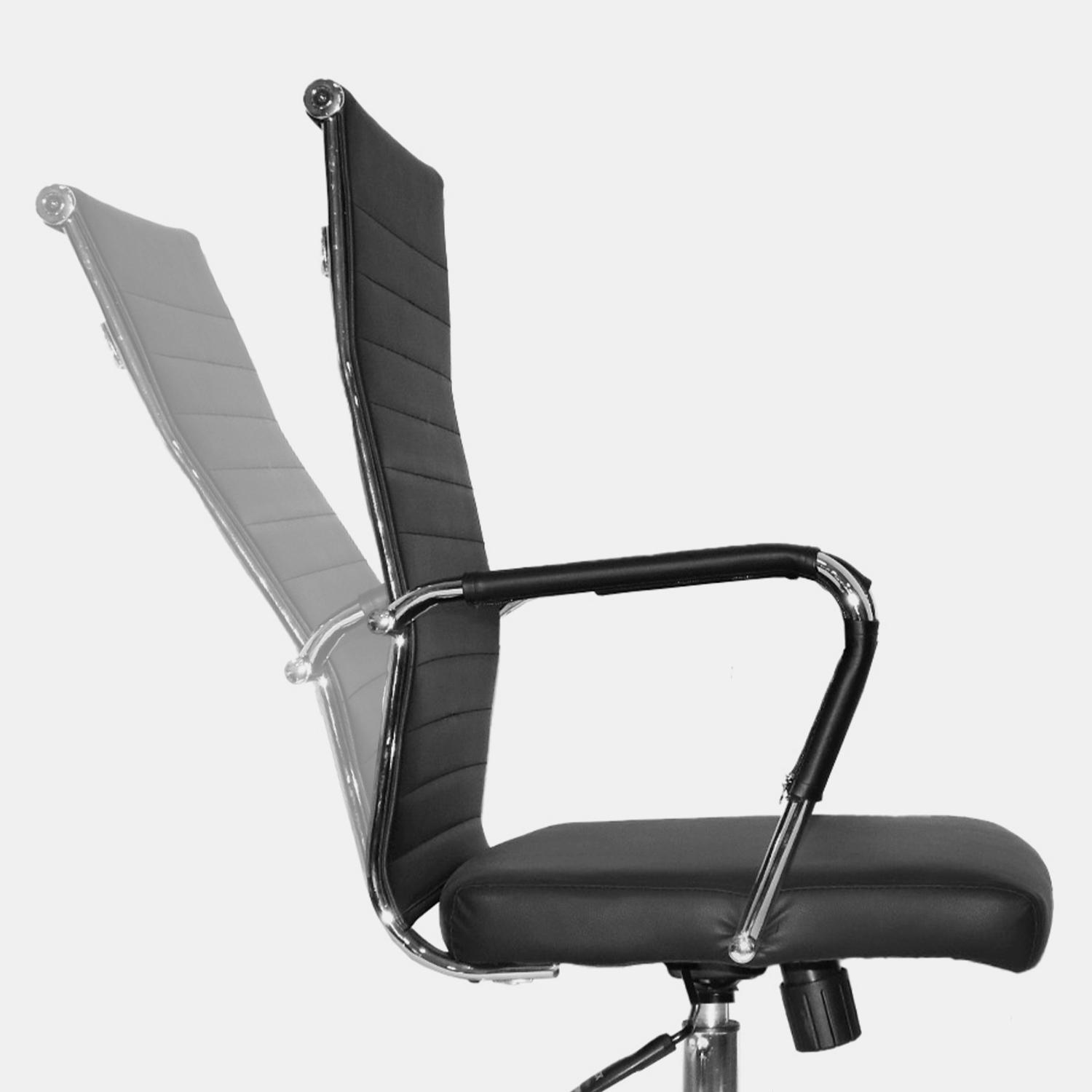 SILLA GIRATORIA ODRA CUERO NEGRO OFIDEAS - 9