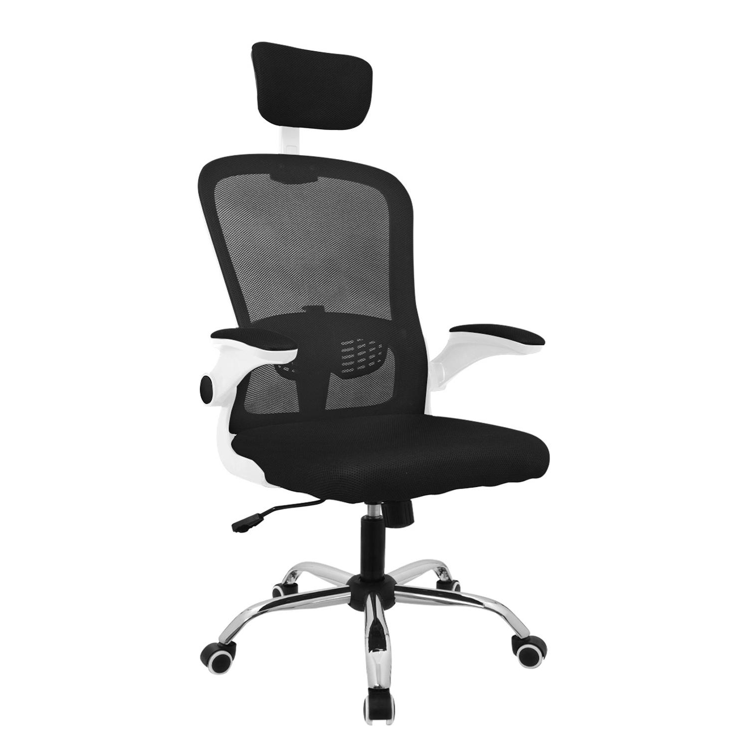 SILLA GIRATORIA EVOK BRAZOS ABATIBLES BLANCO/NEGRO OFIDEAS - 1