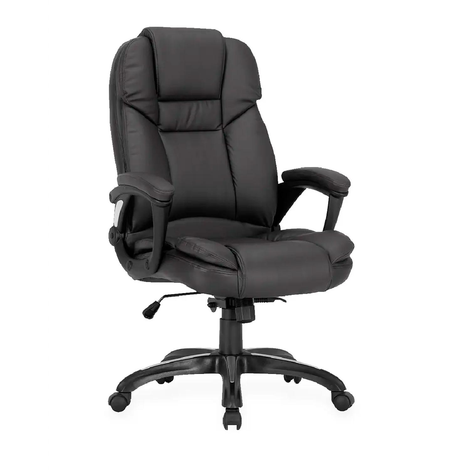 SILLA GIRATORIA PREMIUM CUERO NEGRO OFIDEAS - 1