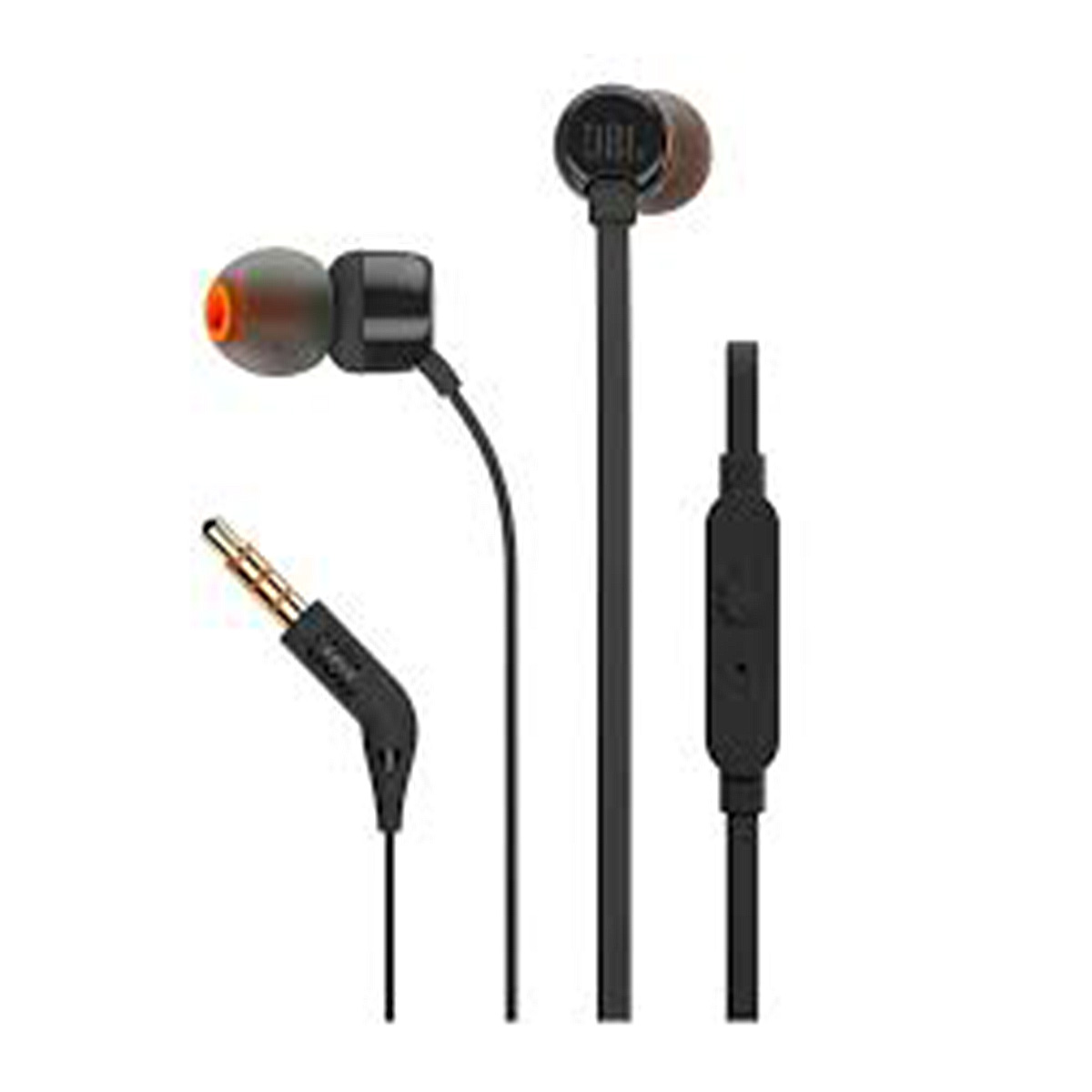 AUDÍFONOS CON MICRÓFONO JBL IN-EAR T110 CABLE PLANO CONECTOR 3.5 MM NEGRO - 2