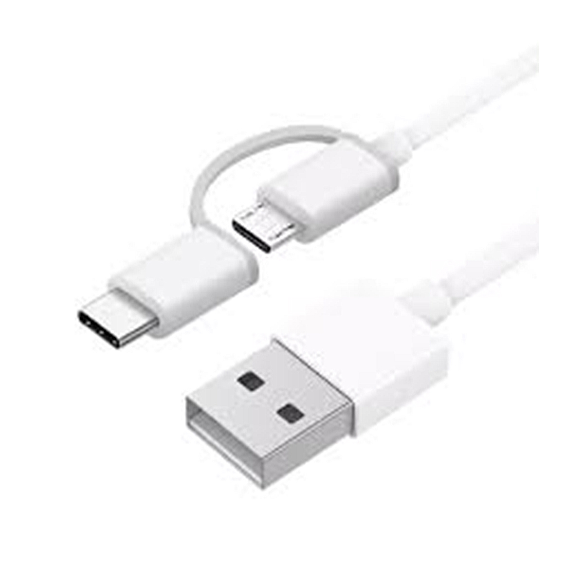 CABLE DE DATOS Y TRANSFERENCIA 2 2N 1 100 CM CAJA USB A C CAJA BLANCO - 1