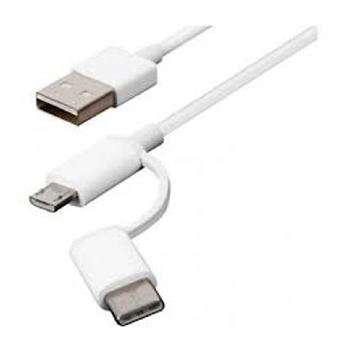 CABLE DE DATOS Y TRANSFERENCIA 2 2N 1 100 CM CAJA USB A C CAJA BLANCO - 2
