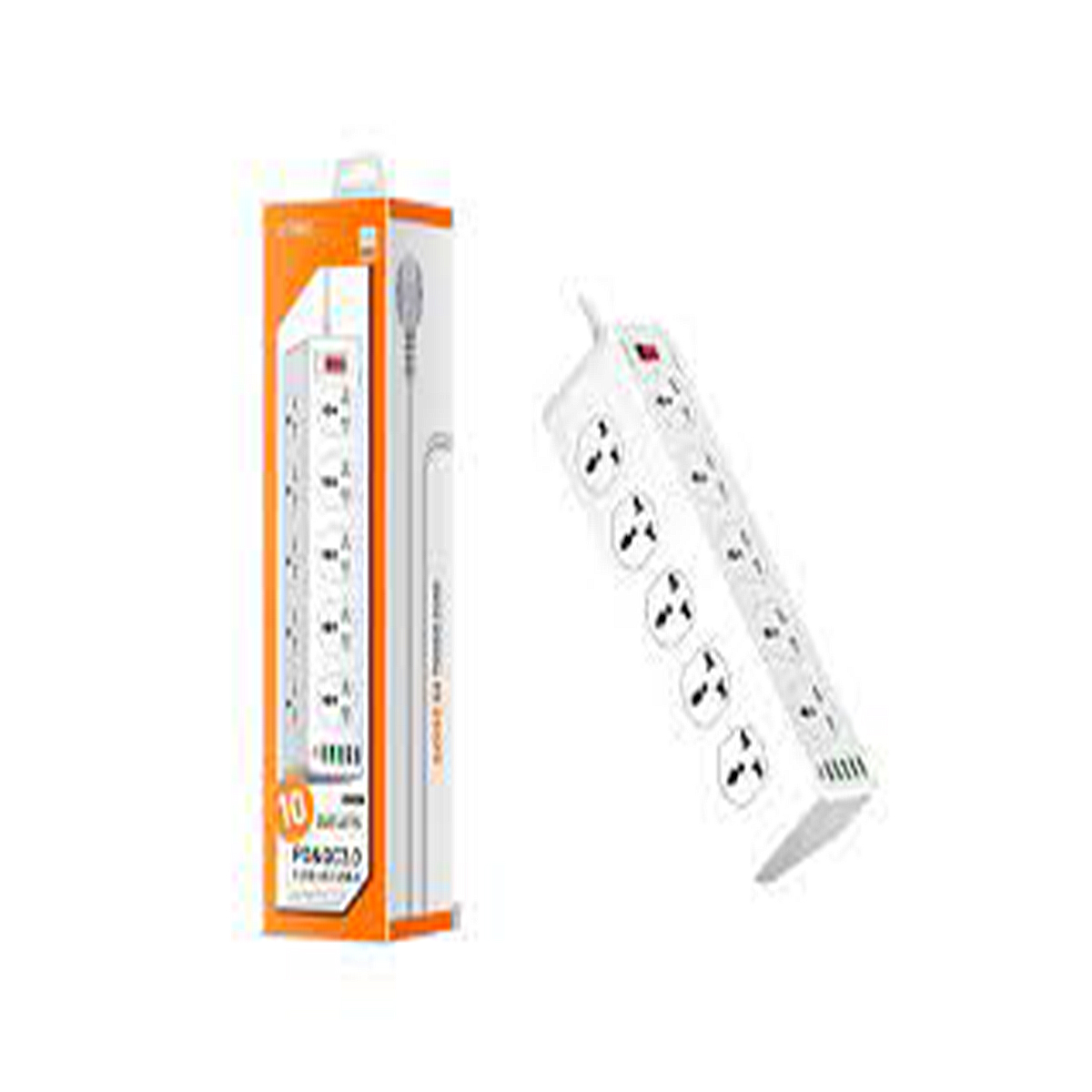 TOMA CORRIENTE LDNIO SC10610 CARGA RÁPIDA 10SOCKET 5USB 1C - BLANCO - 1