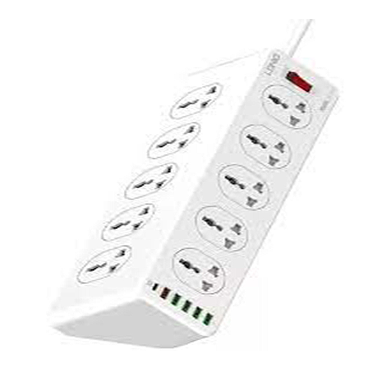 TOMA CORRIENTE LDNIO SC10610 CARGA RÁPIDA 10SOCKET 5USB 1C - BLANCO - 2